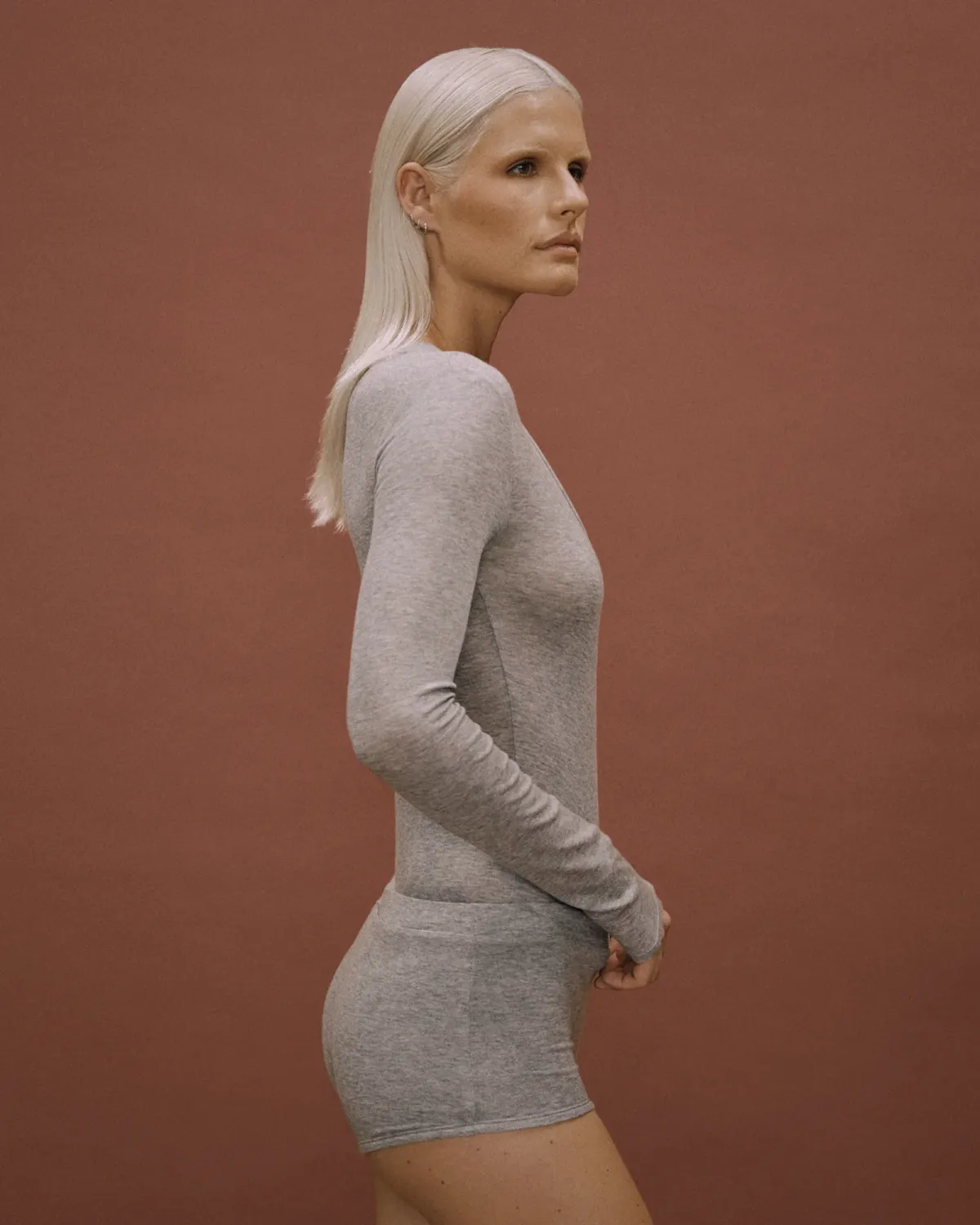 Circle Neck Bodysuit Silver Grain - Image 3