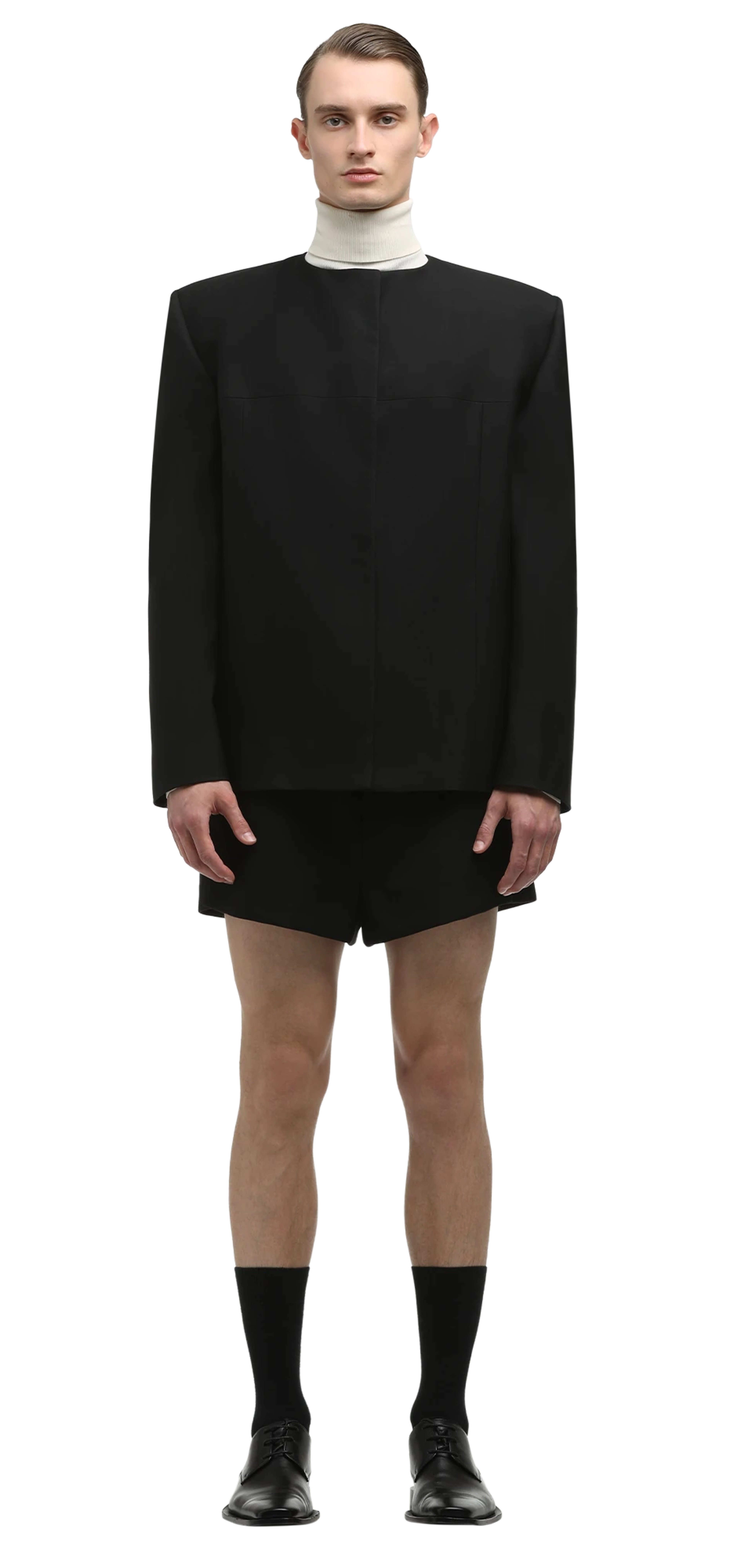 oblong-tailored-jacket-black-wool character front view
