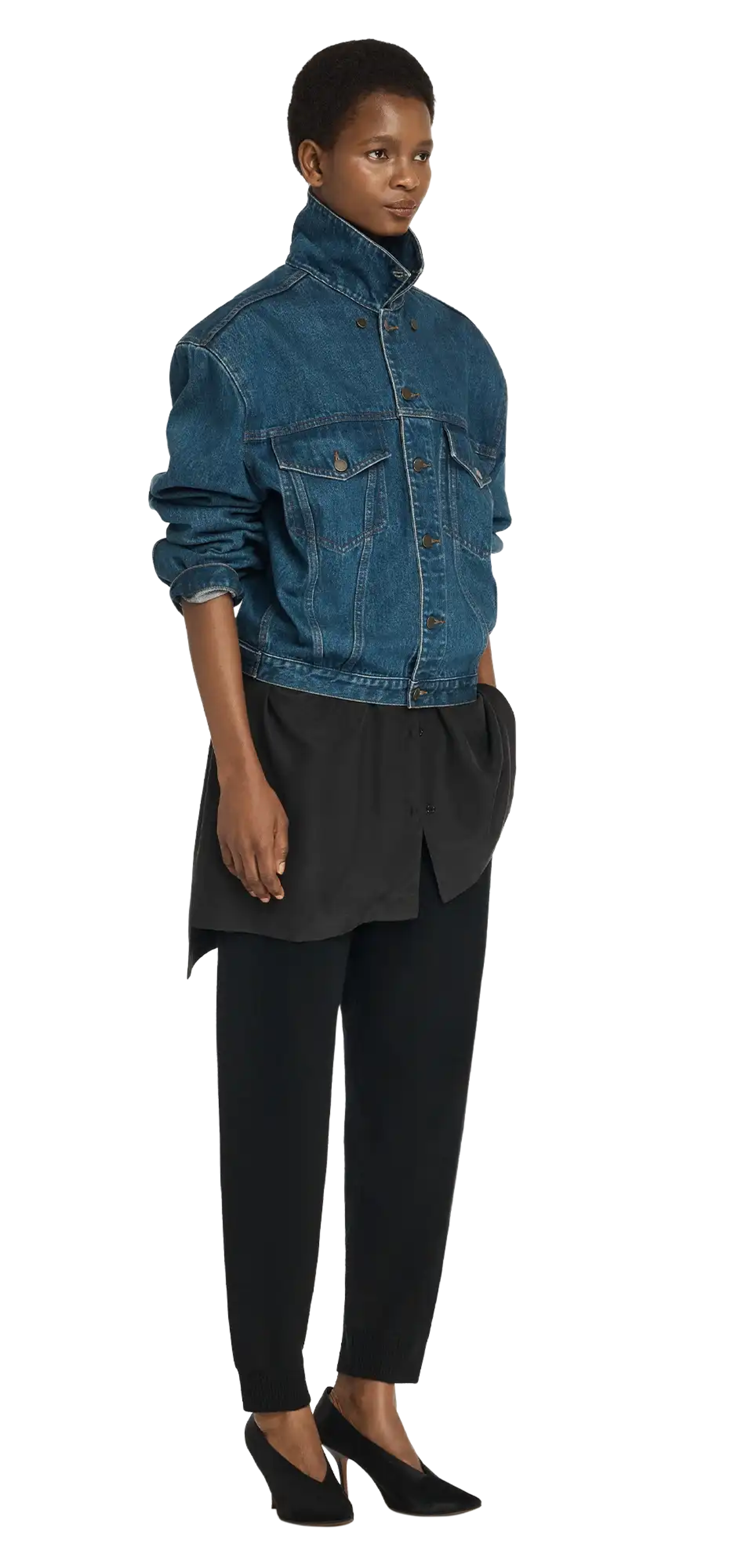 shrunken denim jacket river wash - entire studios