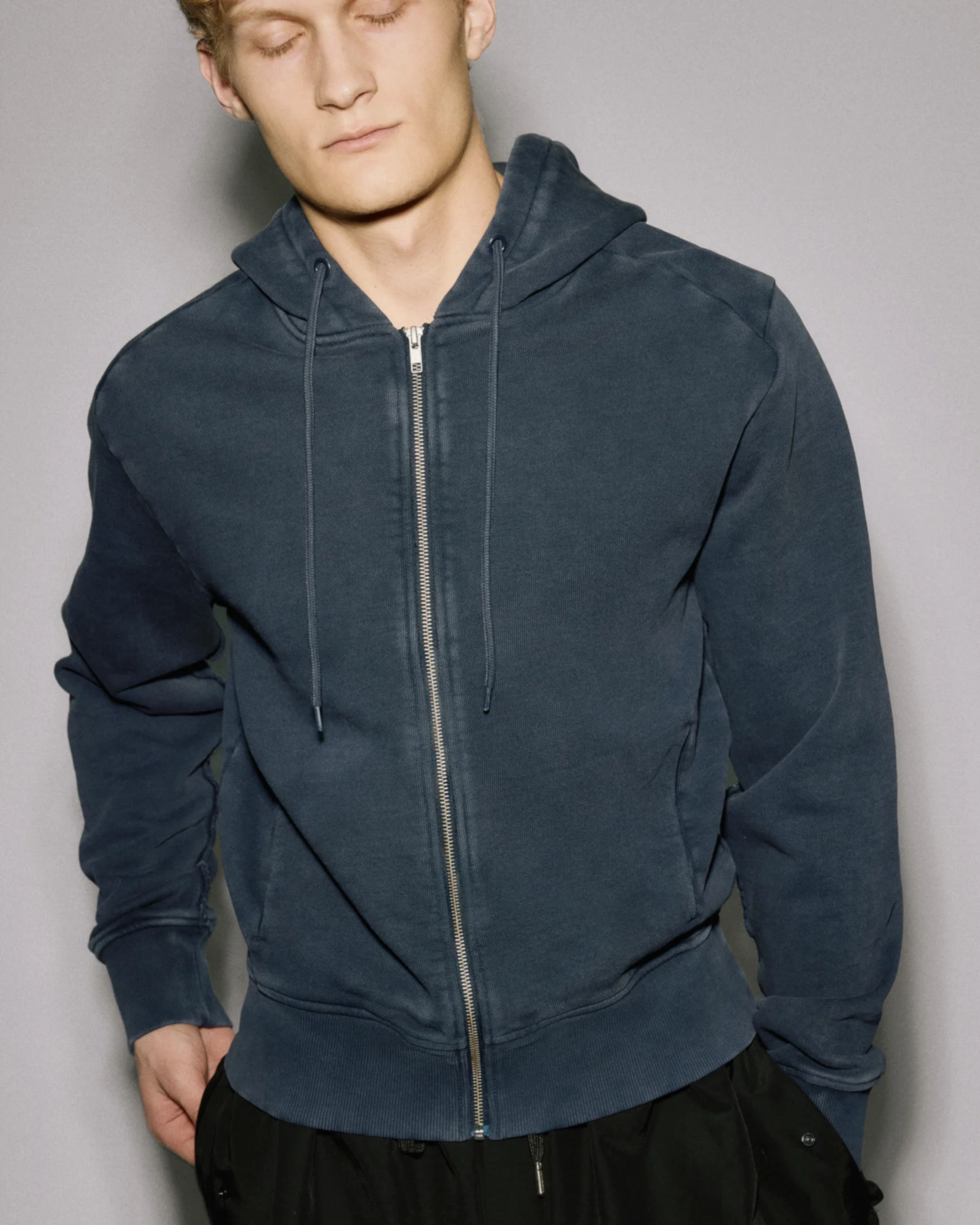 Slim Zip Up Salted Navy - Image 2