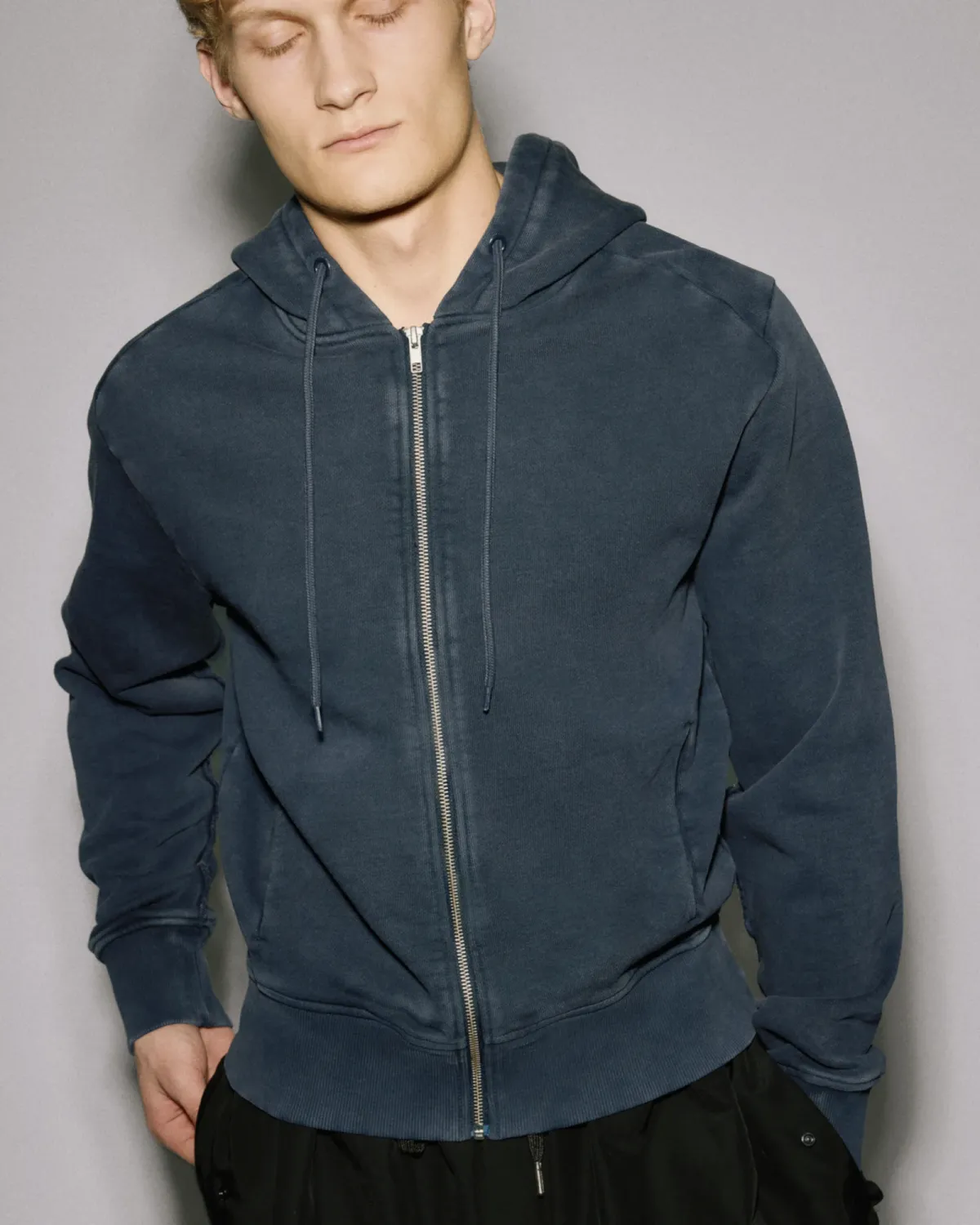 Slim Zip Up Salted Navy - Image 2