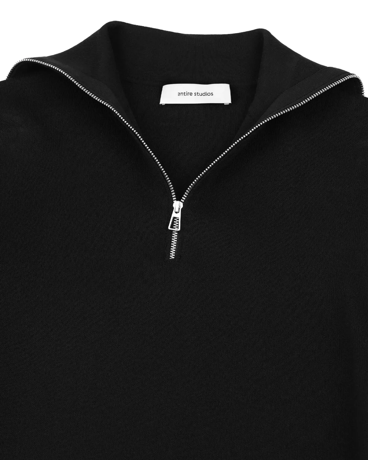zip up turtleneck slim black - entire studios
