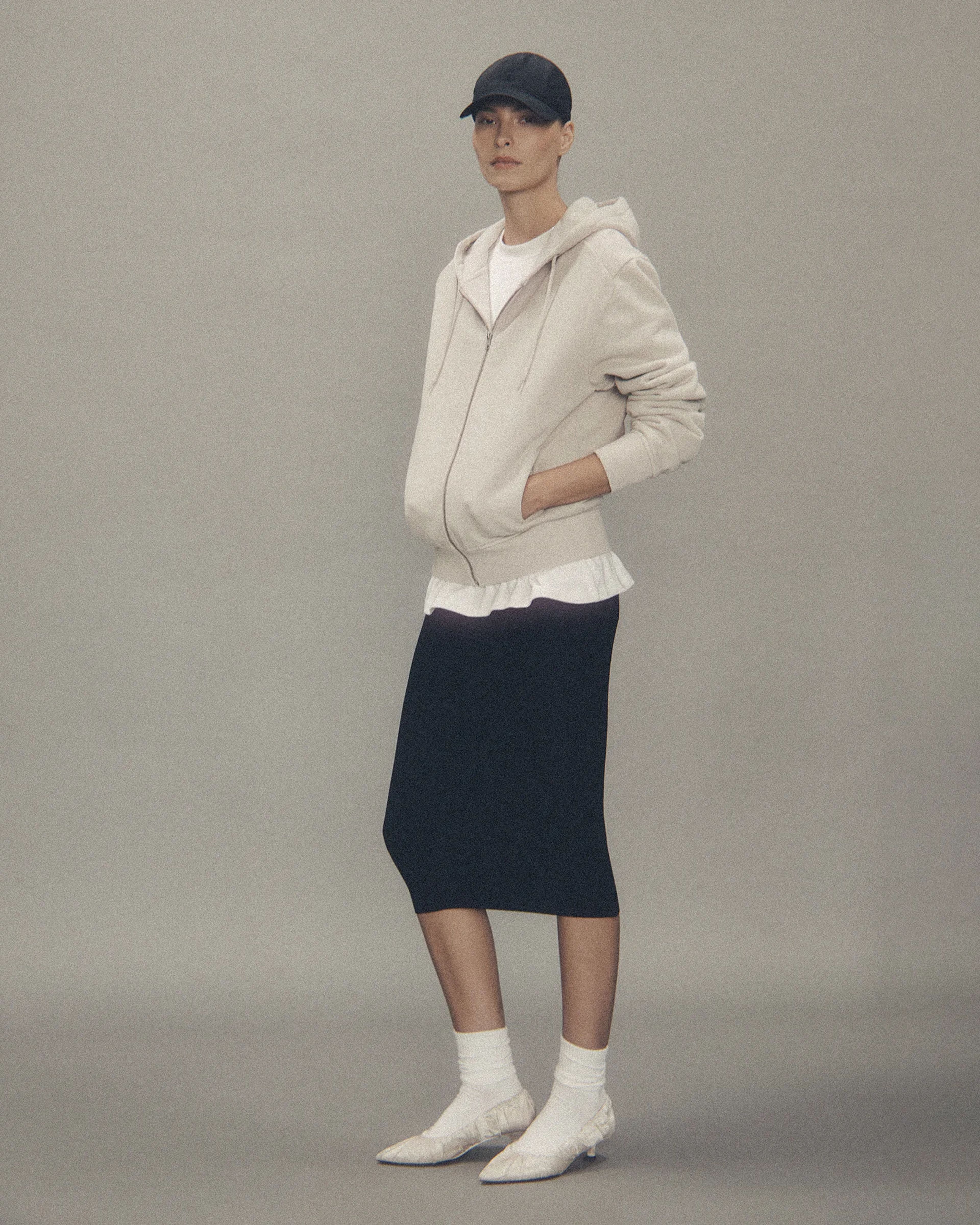 Slim Zip Up Off White - Image 3