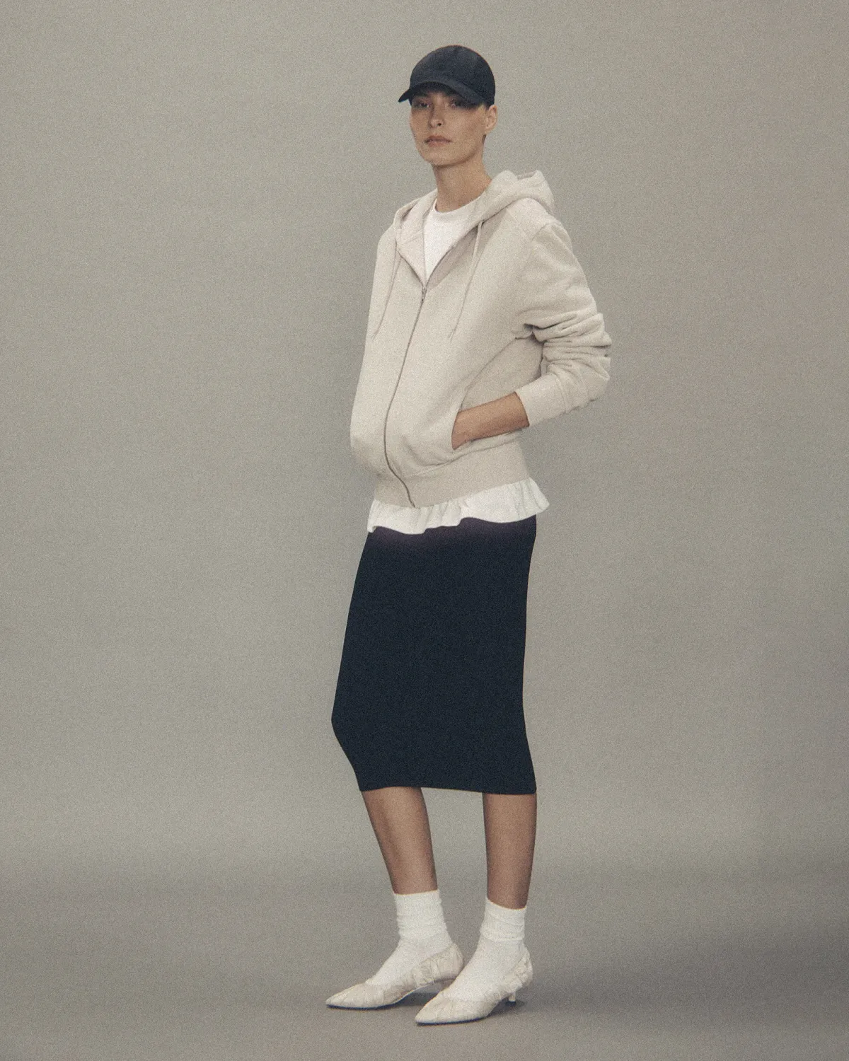 Slim Zip Up Off White - Image 3
