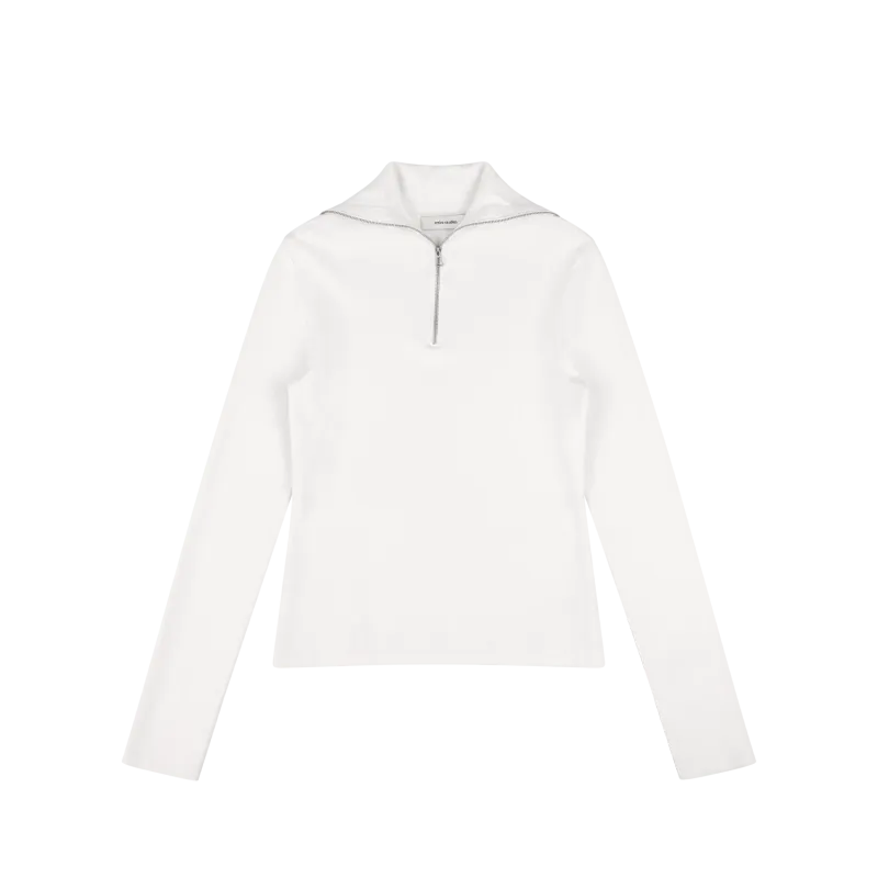 zip-up-turtleneck-slim-ivory garment view