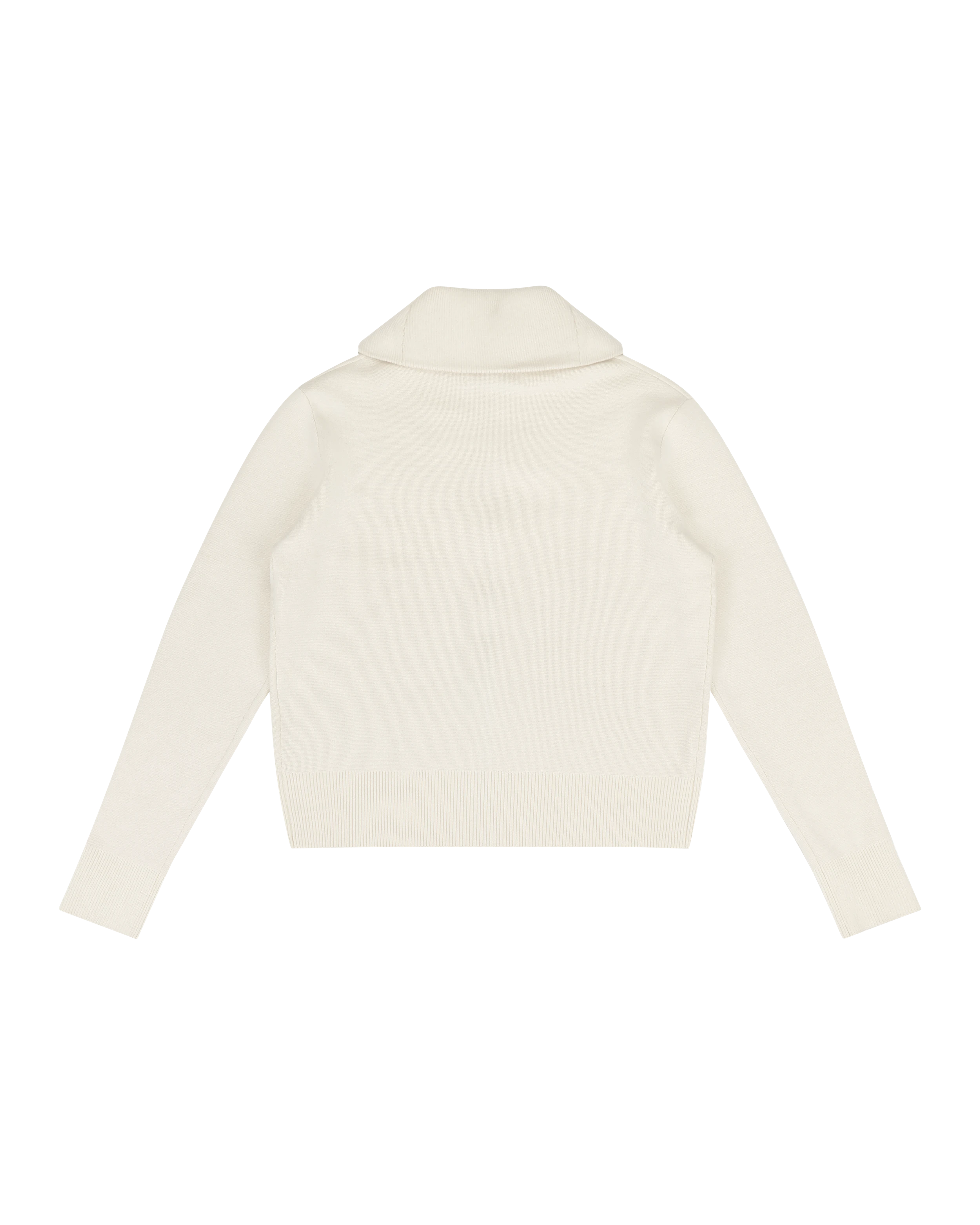 Knit Zip Up Jacket Ivory - Image 2