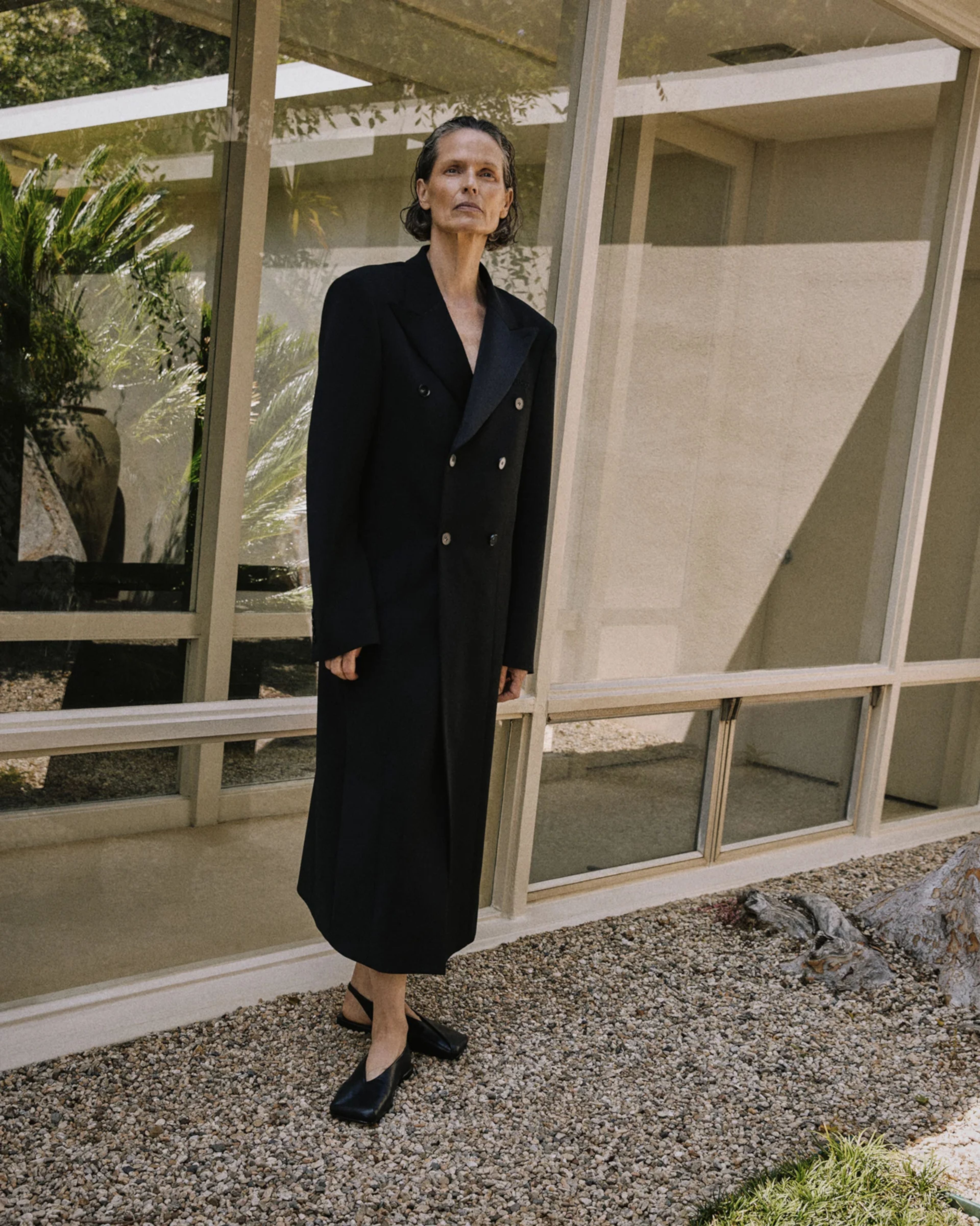 Mason Tailored Coat Black Wool - Image 1