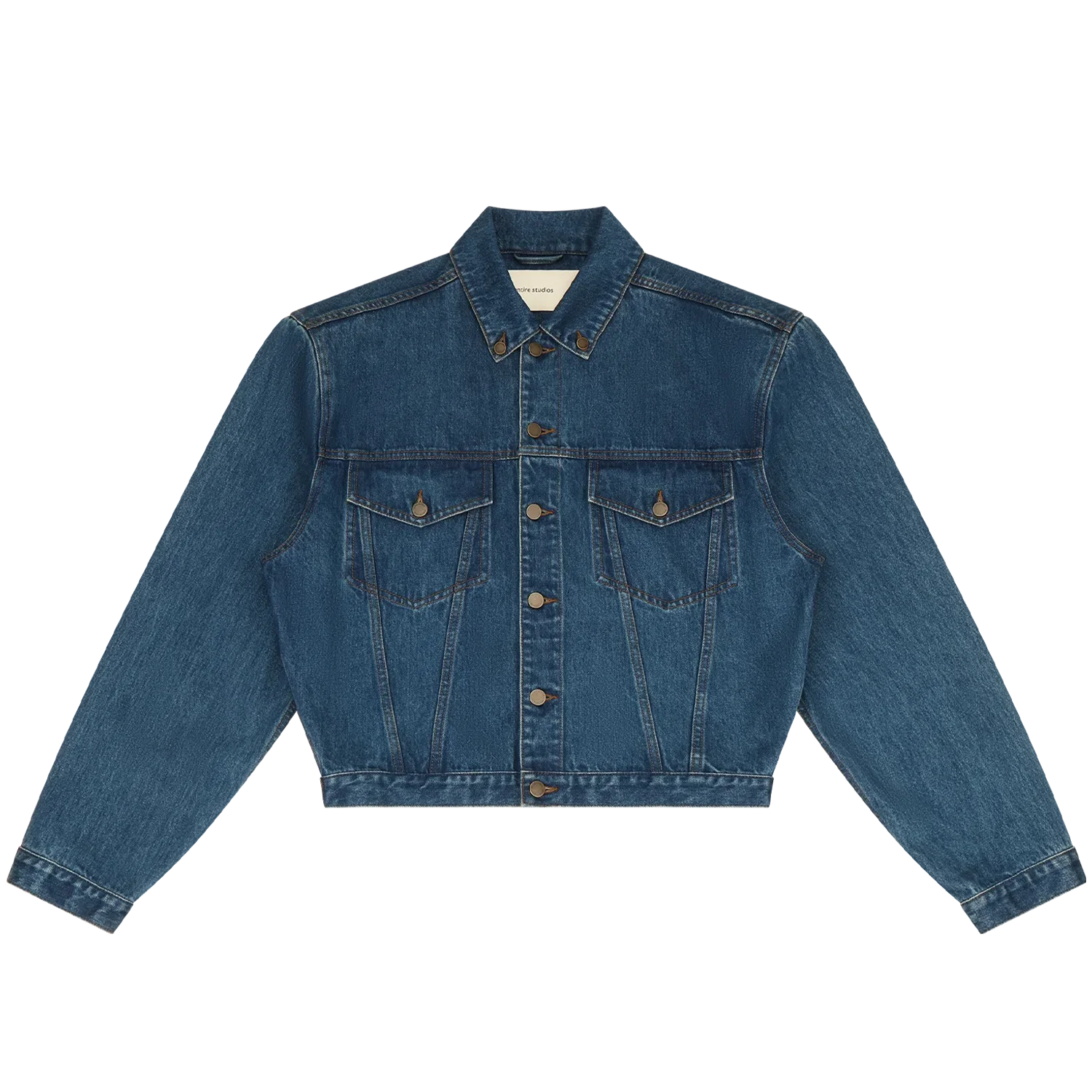 shrunken denim jacket magnetite - entire studios shrunken denim jacket magnetite - entire studios