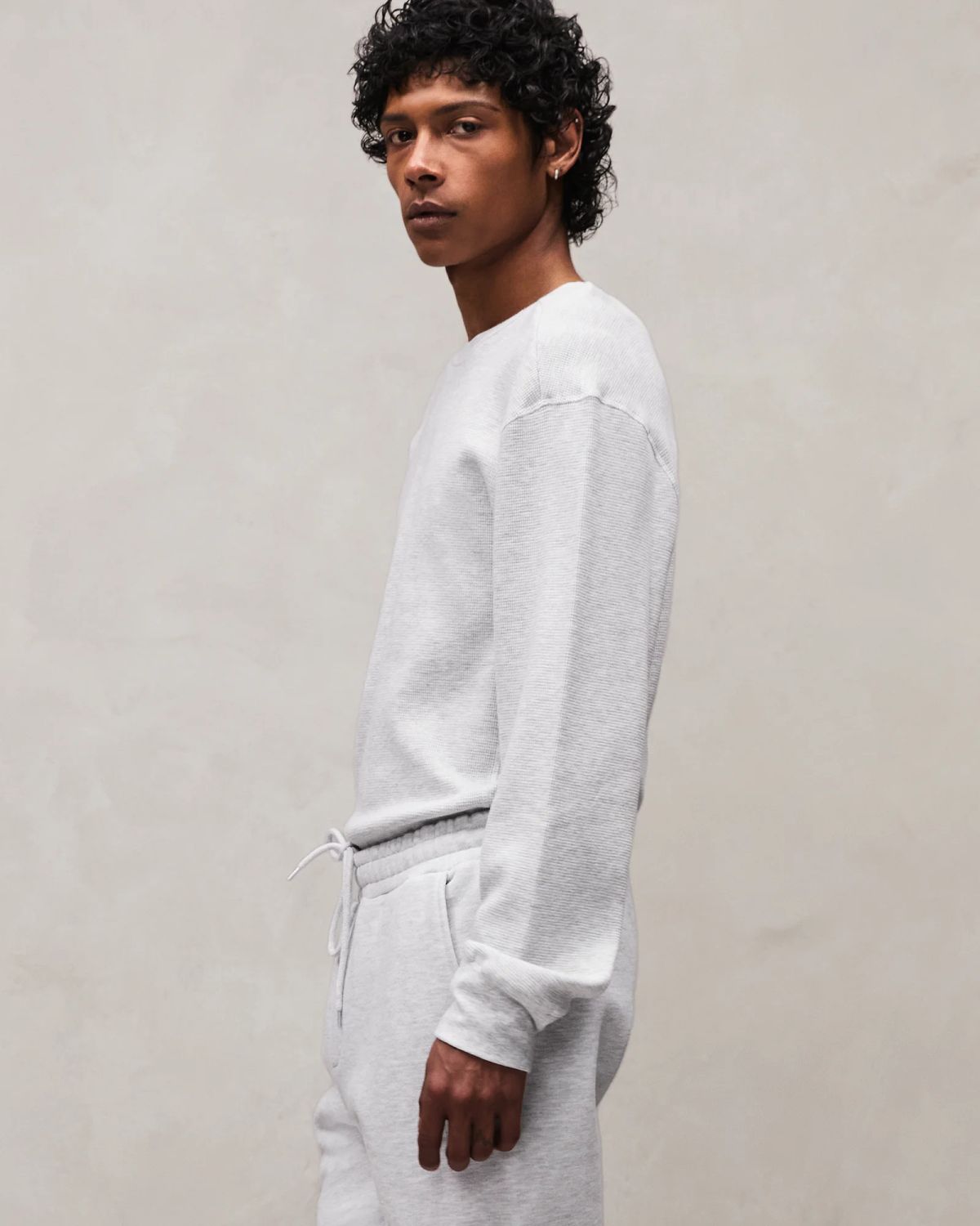 thermal long sleeve heather grey - entire studios