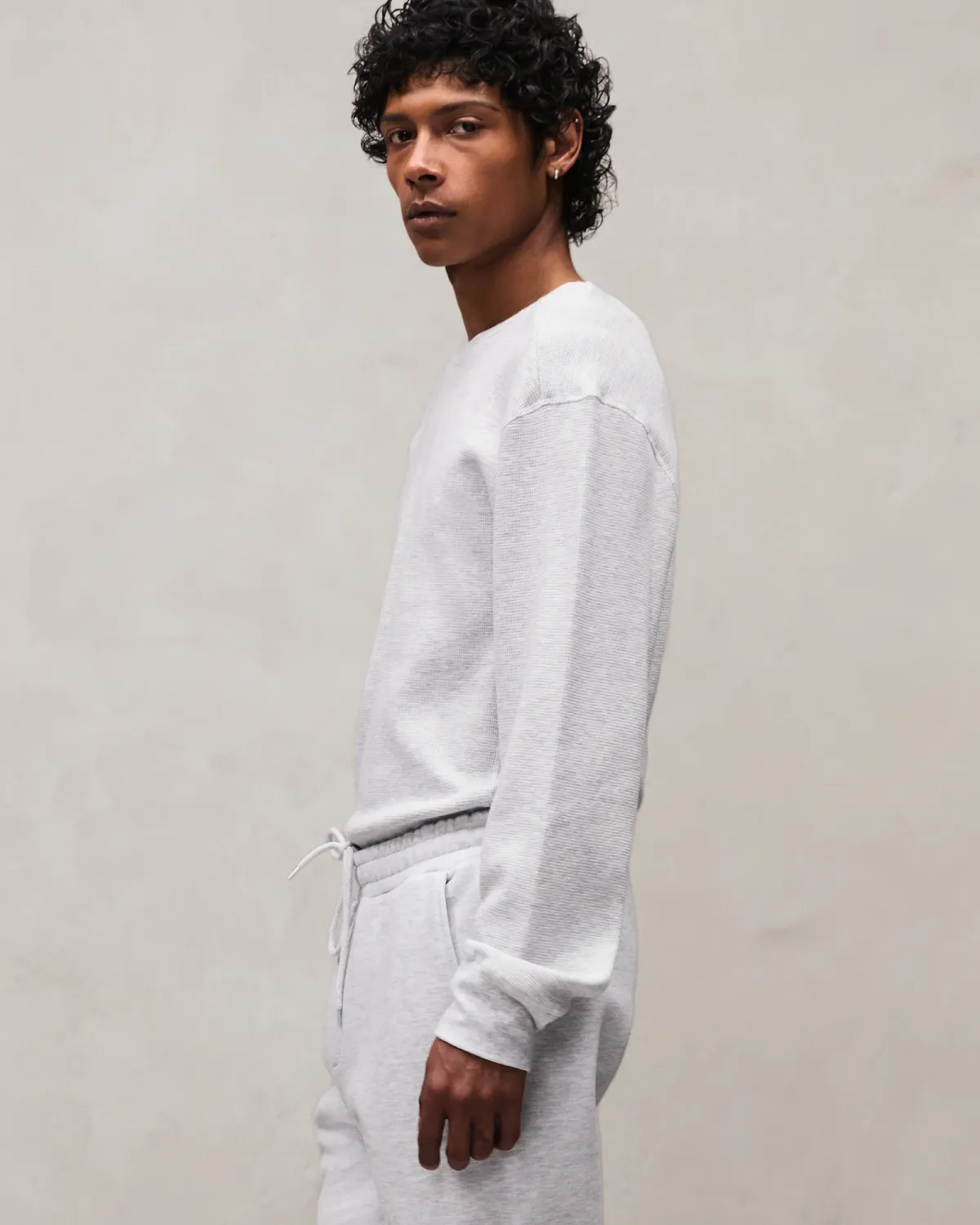 thermal long sleeve heather grey - entire studios