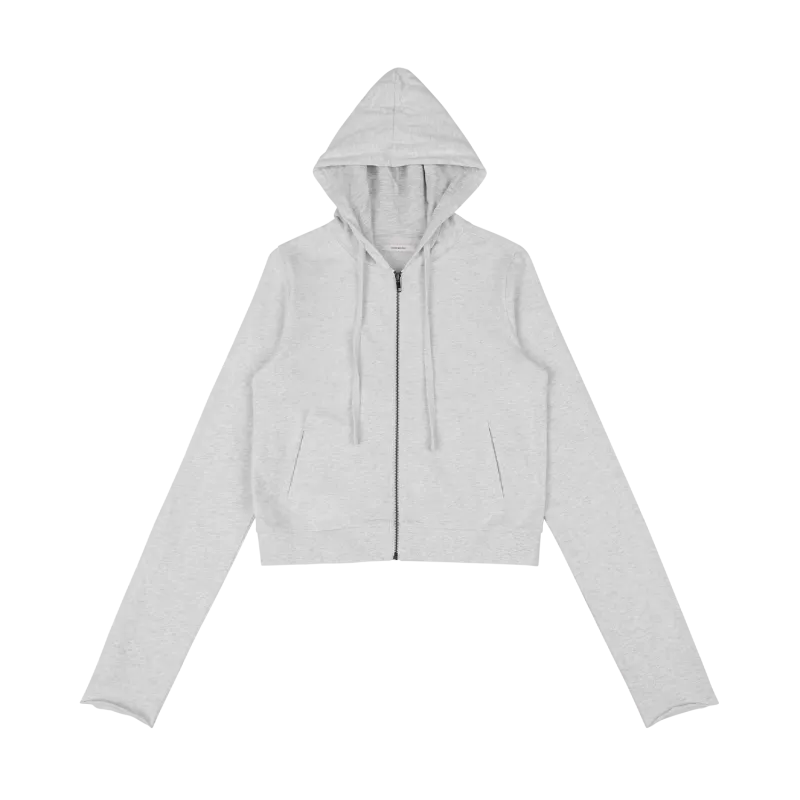 lightweight-cropped-zip-up-heather-grey garment view