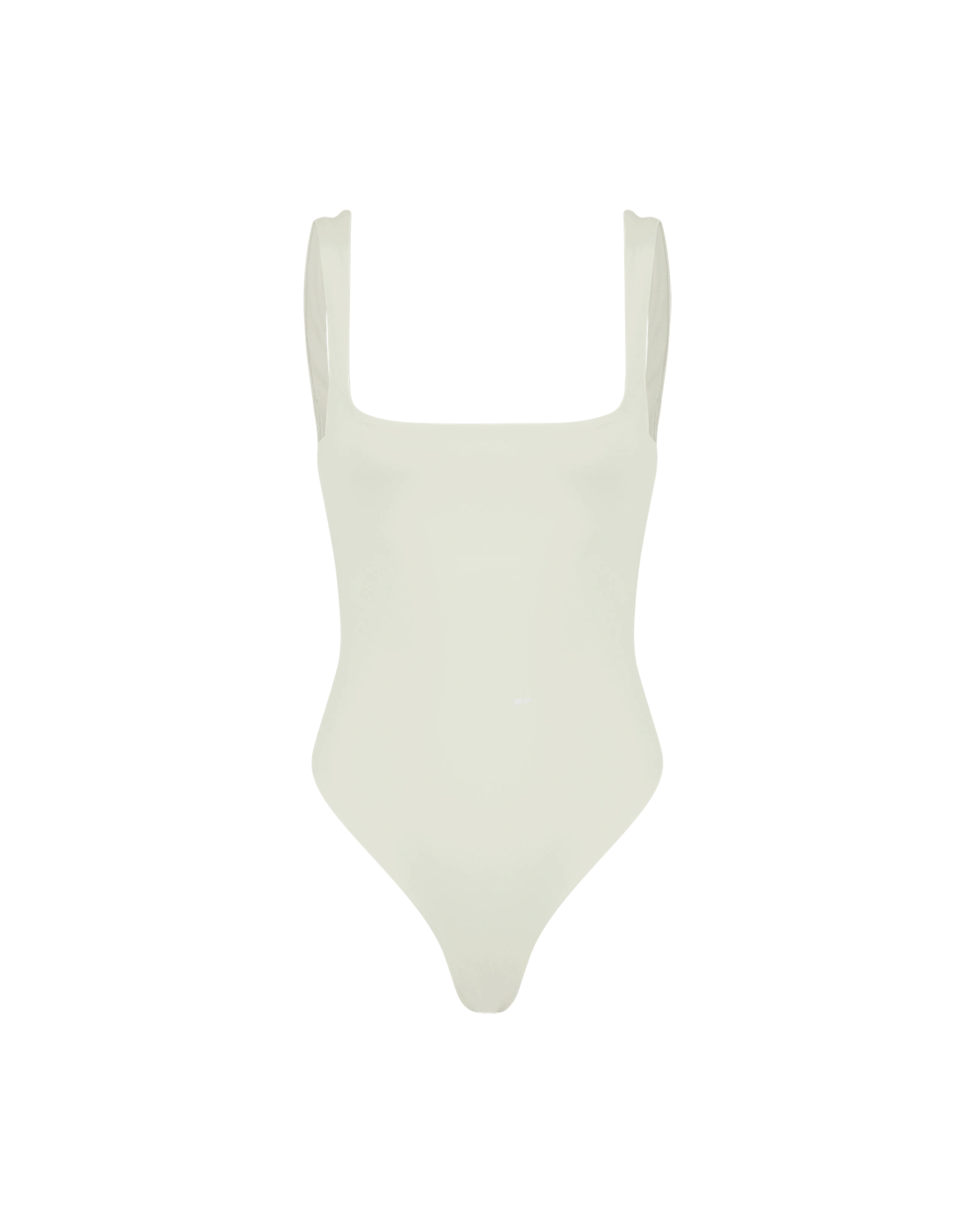 Square Neck Bodysuit Nylon Spandex Rice - Image 1