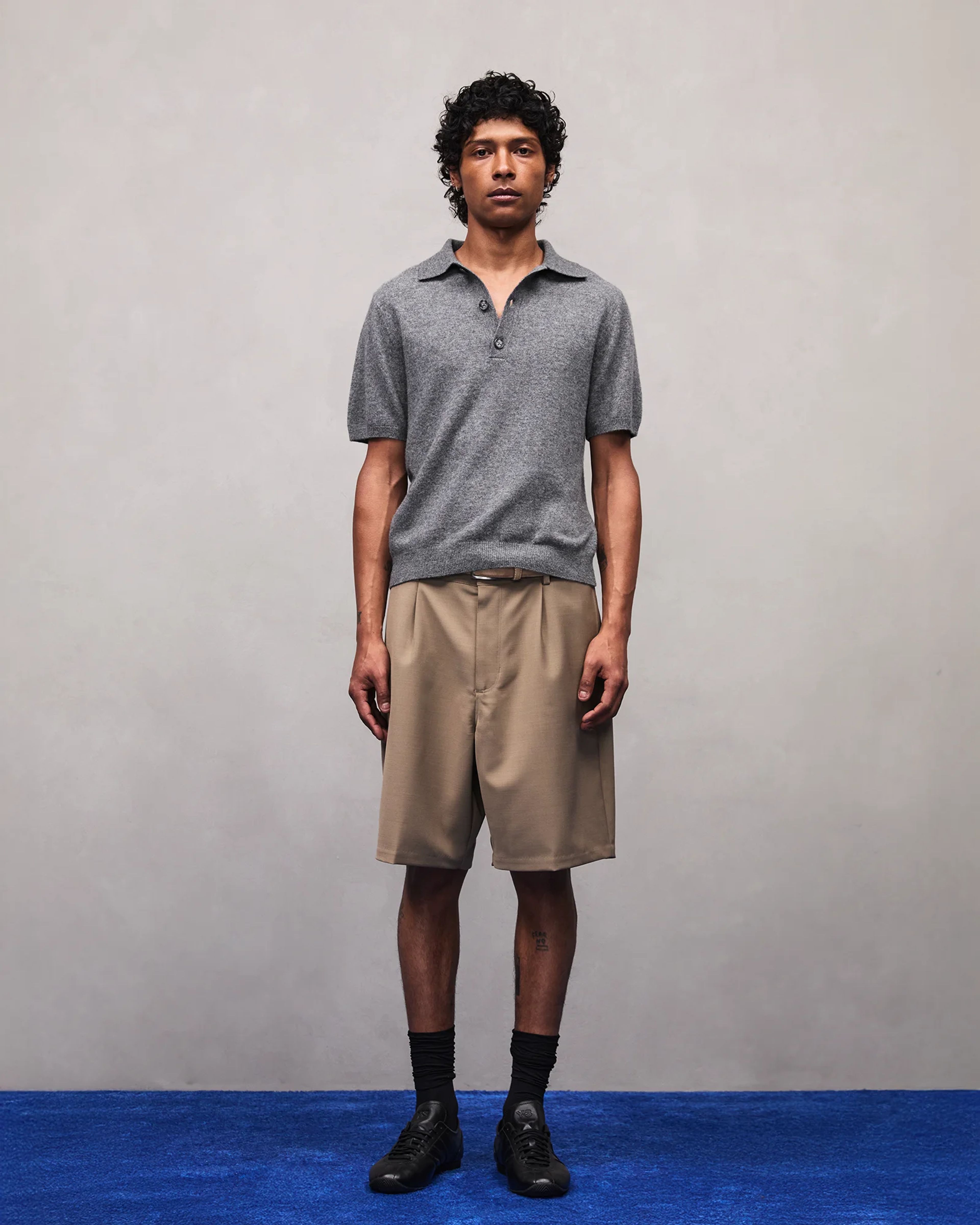 Short Sleeve Knit Polo Concrete - Image 4