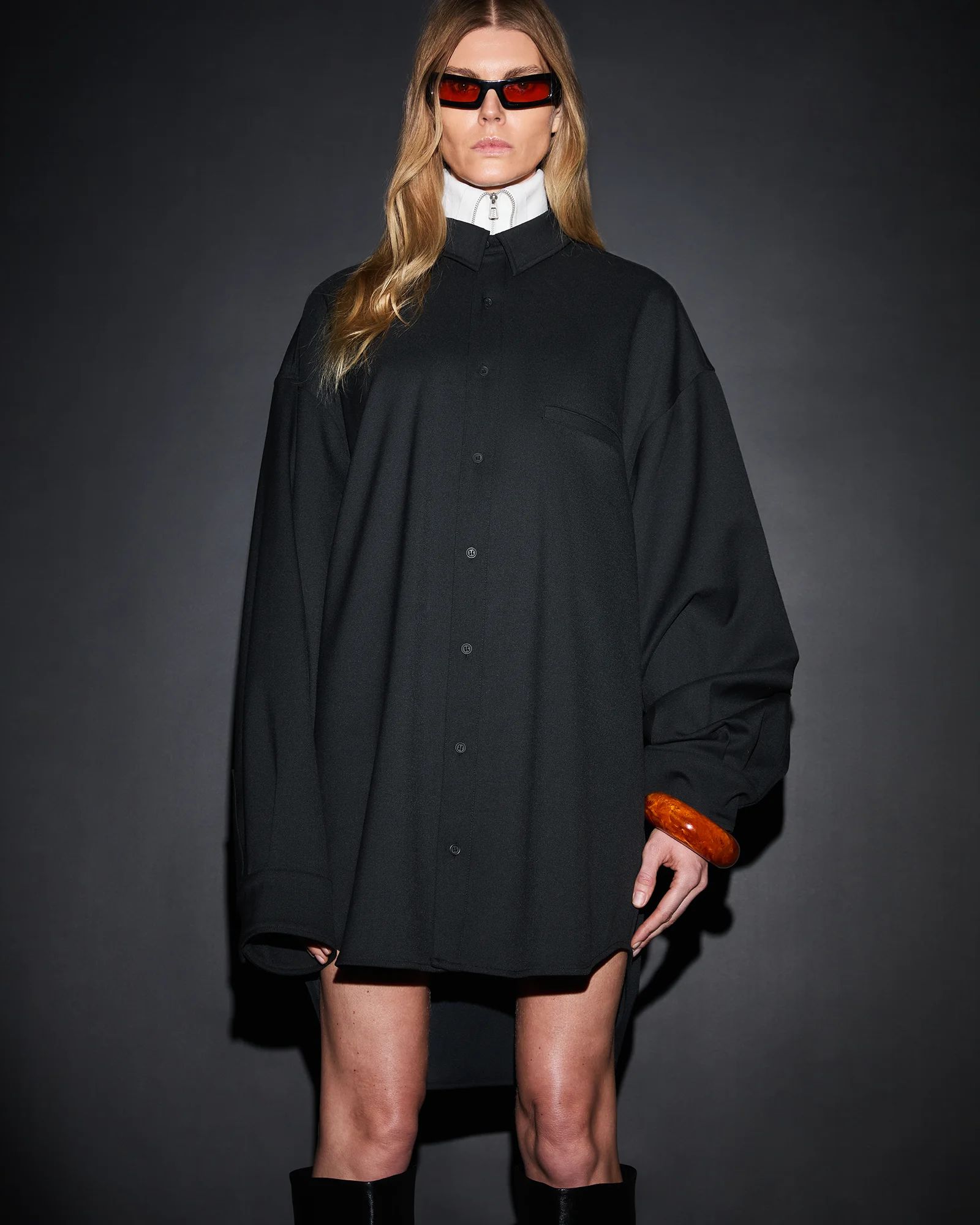 oversized black dress shirt Womens Oversized Button Down Shirts Casual Long Sleeve Boyfriend Style Shirt Loose Fit Side Slit Blouses Work Tops Black at Amazon Women's Clothing store