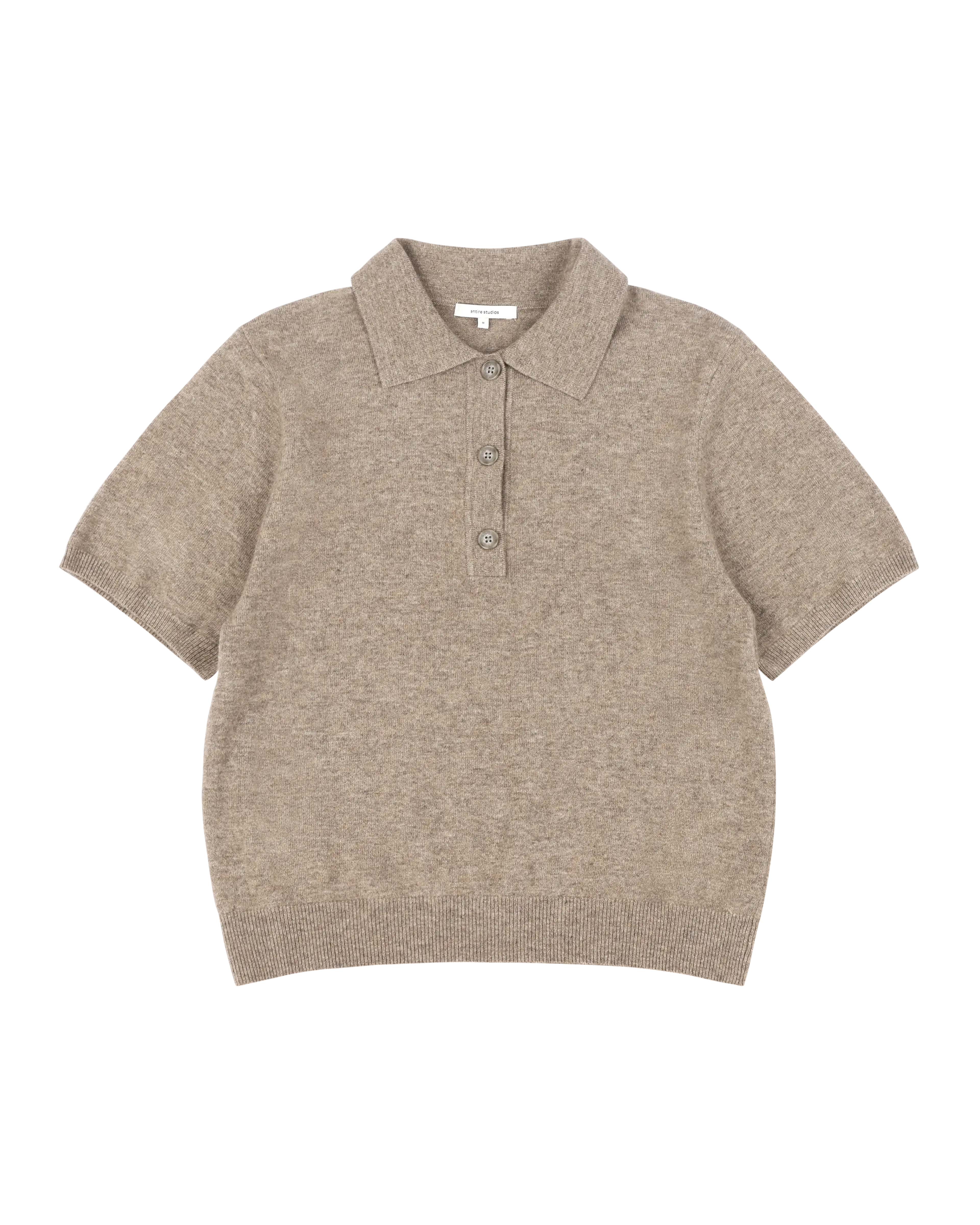 Short Sleeve Knit Polo Camel - Image 5