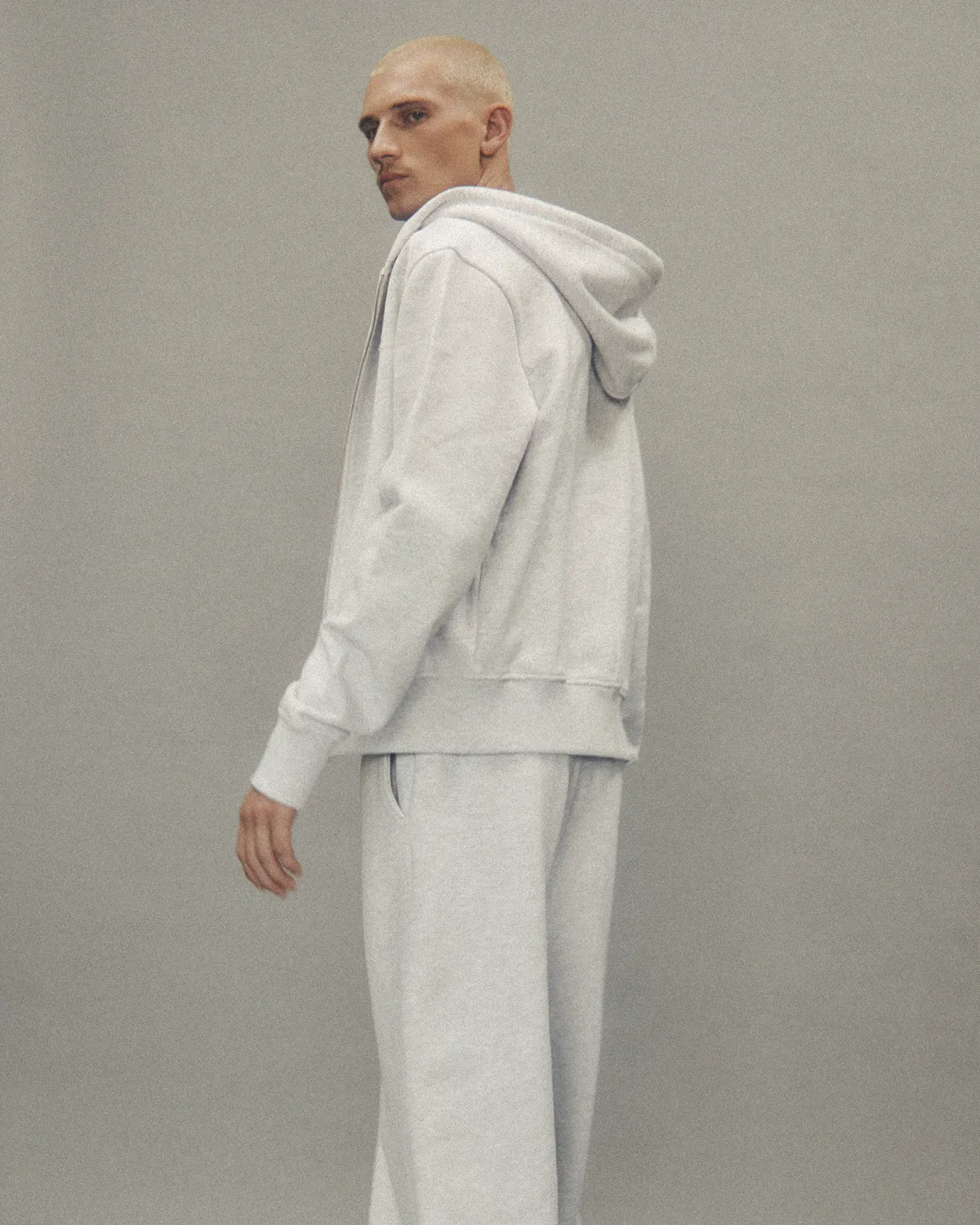 Slim Zip Up Heather Grey - Image 3