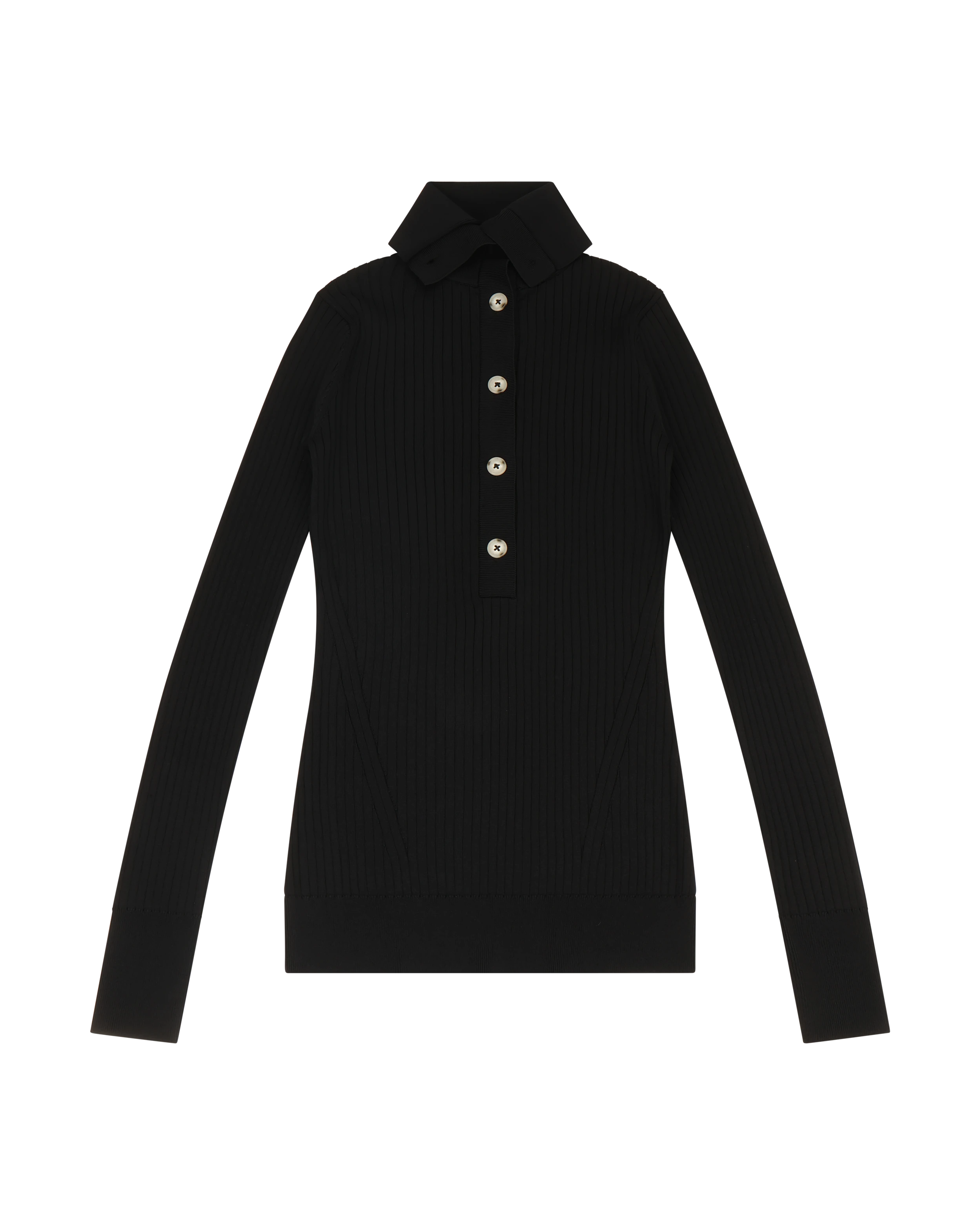 High Neck Henley Black - Image 2