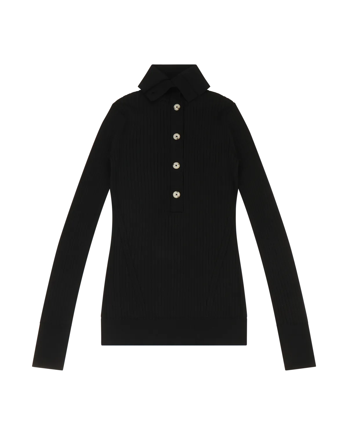 High Neck Henley Black - Image 2