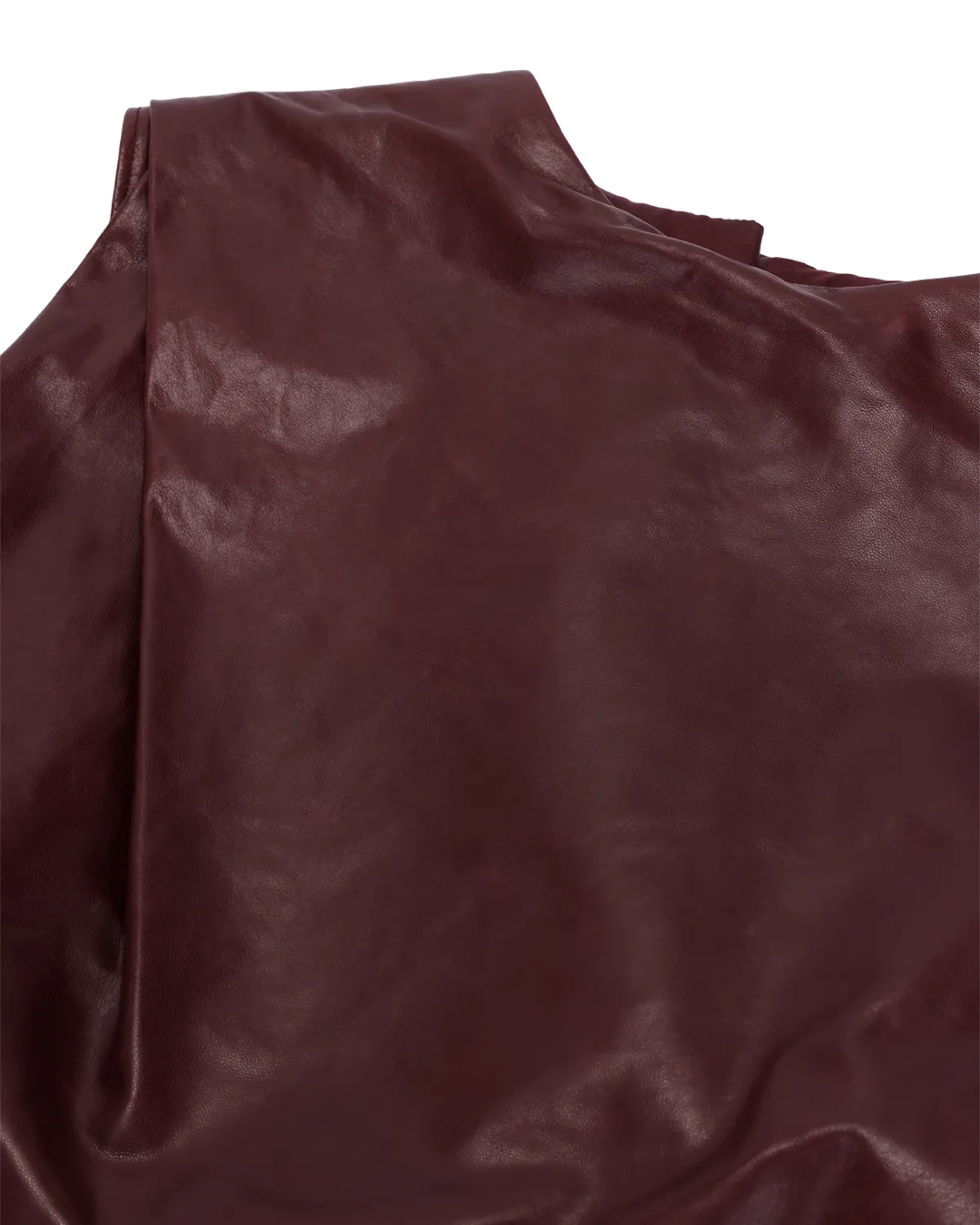Leather Side Drape Top Merlot - Image 4