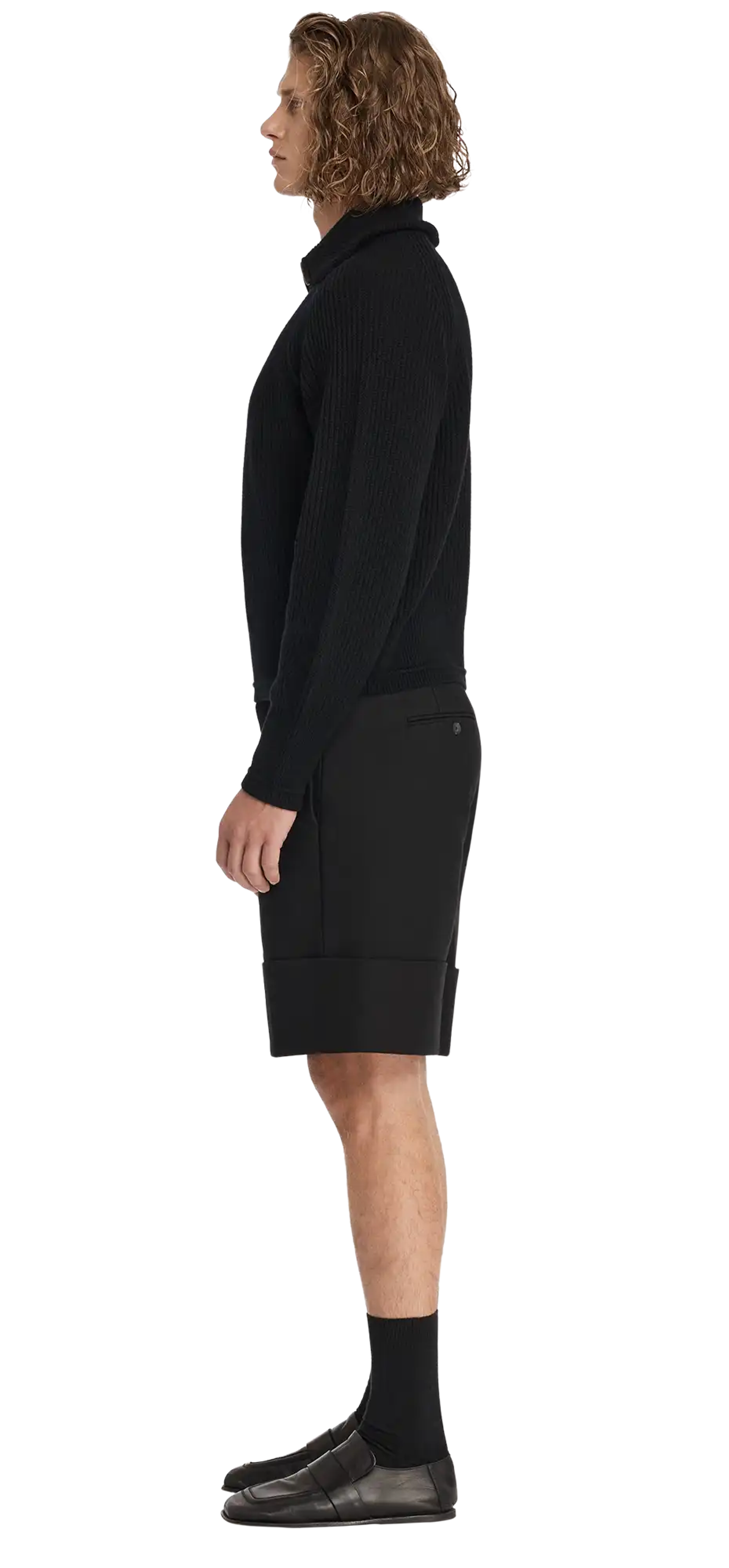 blimp-quarter-zip-black character left view