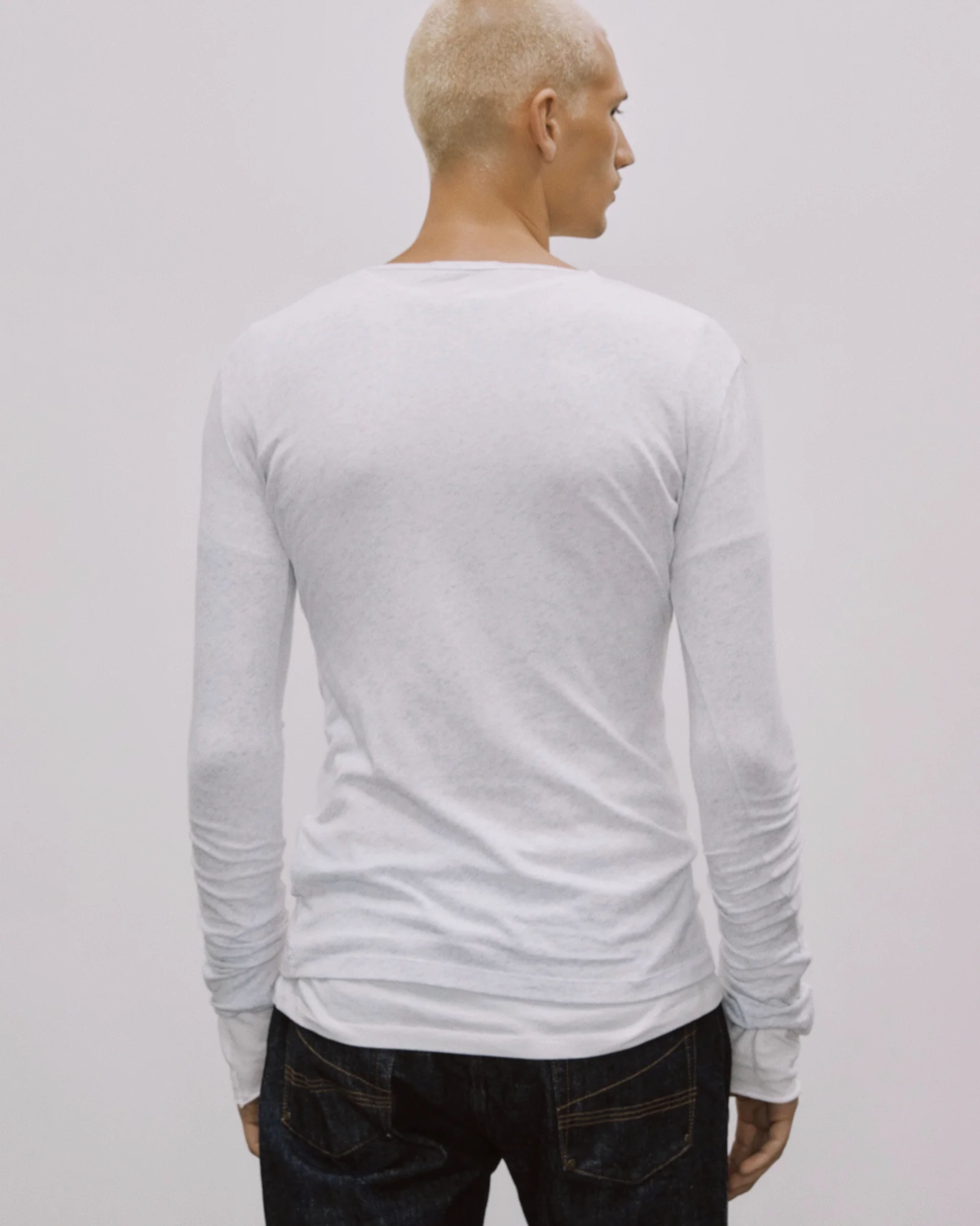 Sheer Long Sleeve Heather Grey - Image 3