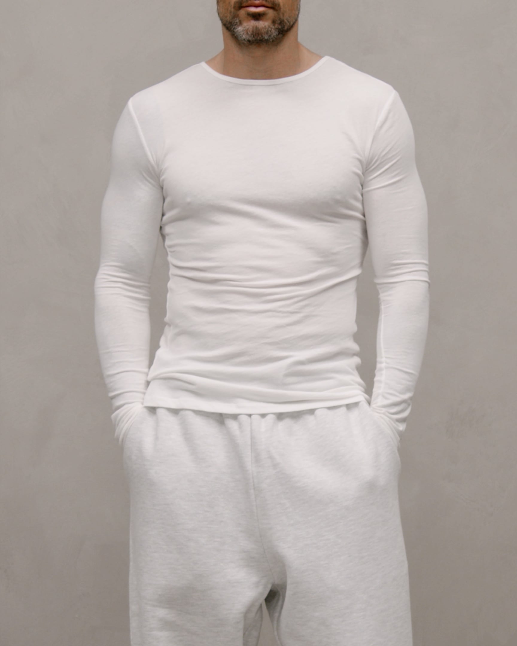 thermal long sleeve heather grey - entire studios