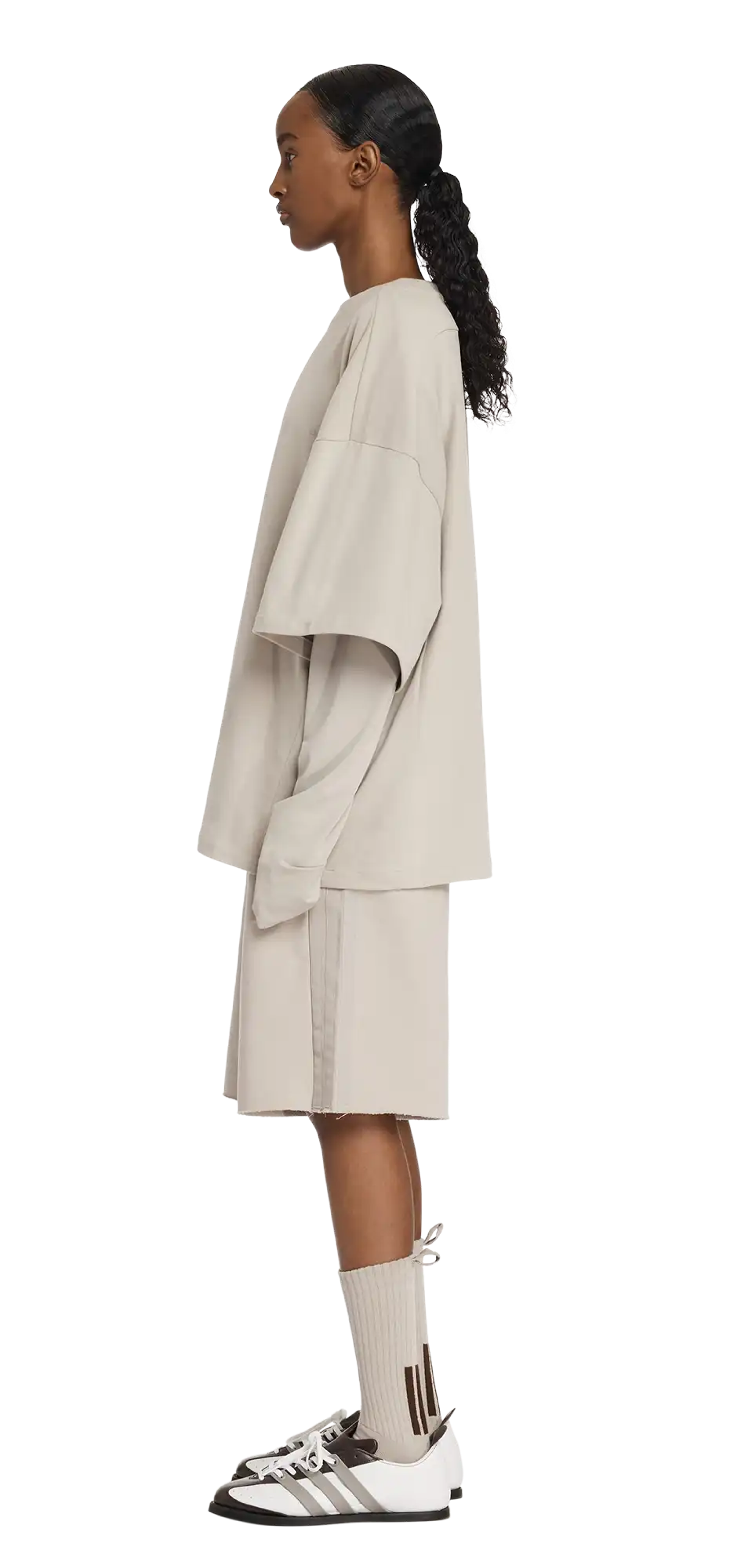 adidas-x-entire-studios-uniform-heavy-drop-shorts-brown-8 character left view