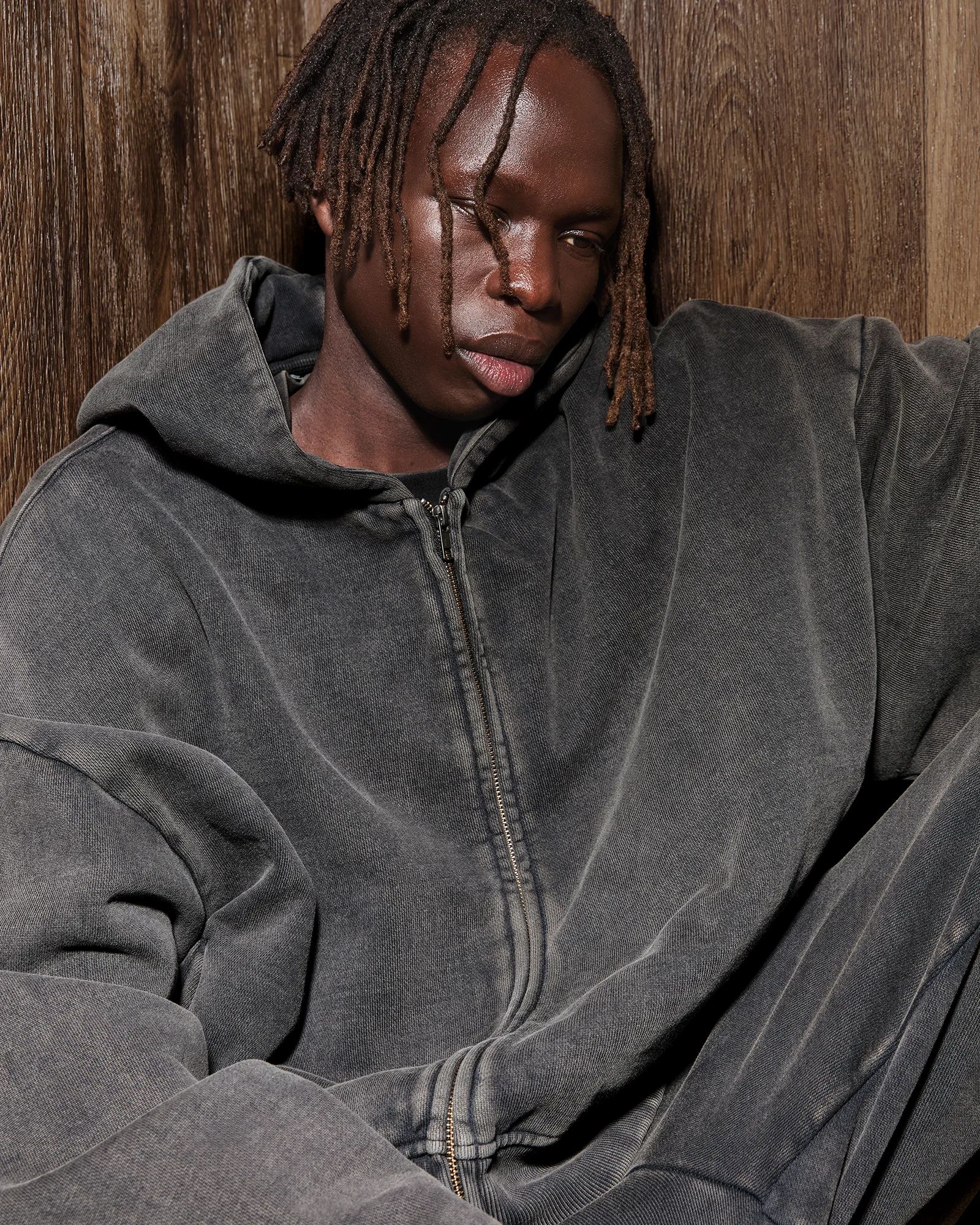 thermal hood washed black - entire studios thermal hood washed black - entire studios