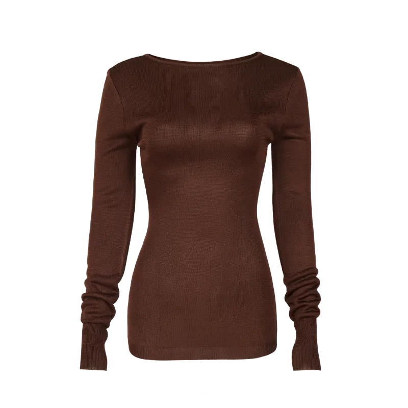 ls-boat-neck-top-chocolate garment view