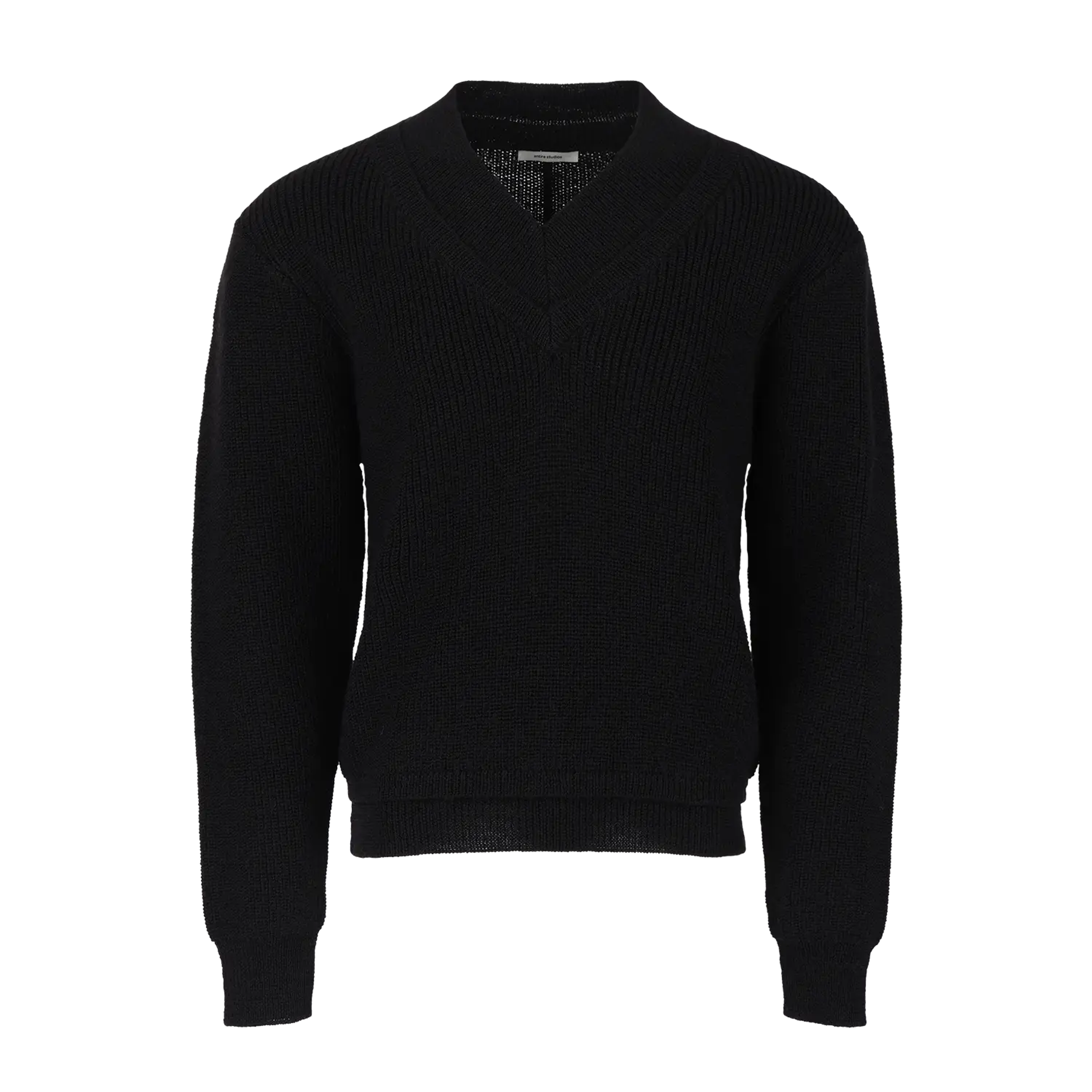 Product knit-v-neck-black-fw thumbnail