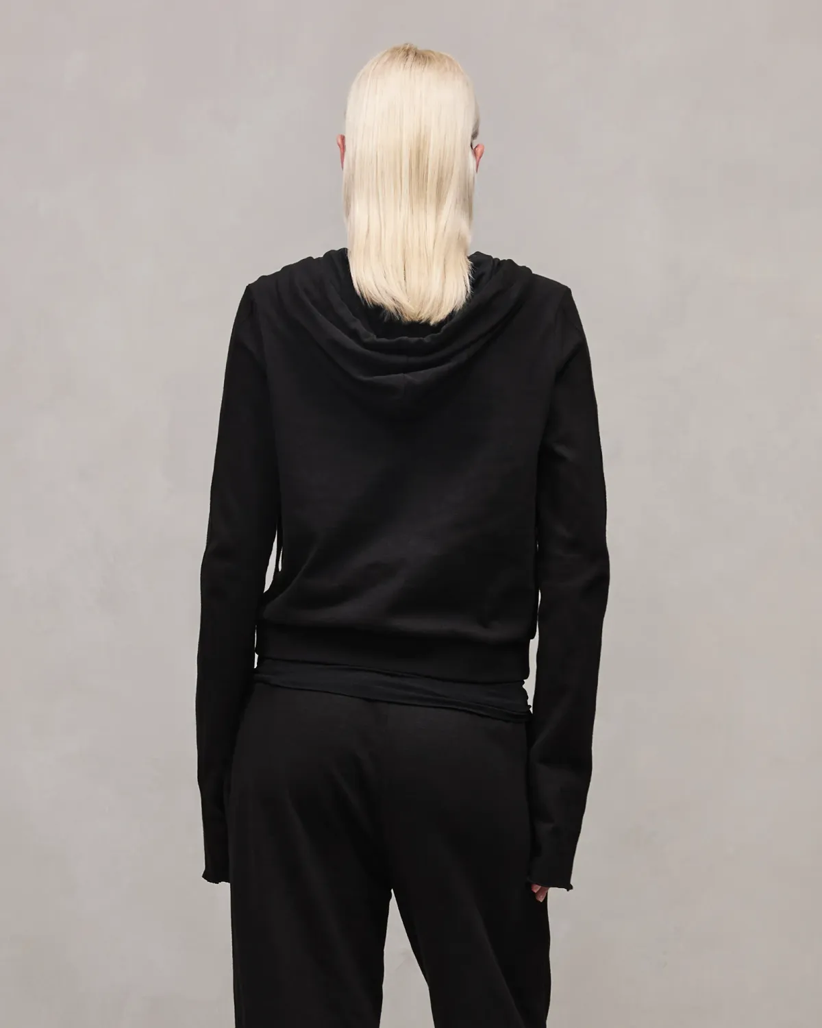 lightweight cropped zip up black - entire studios