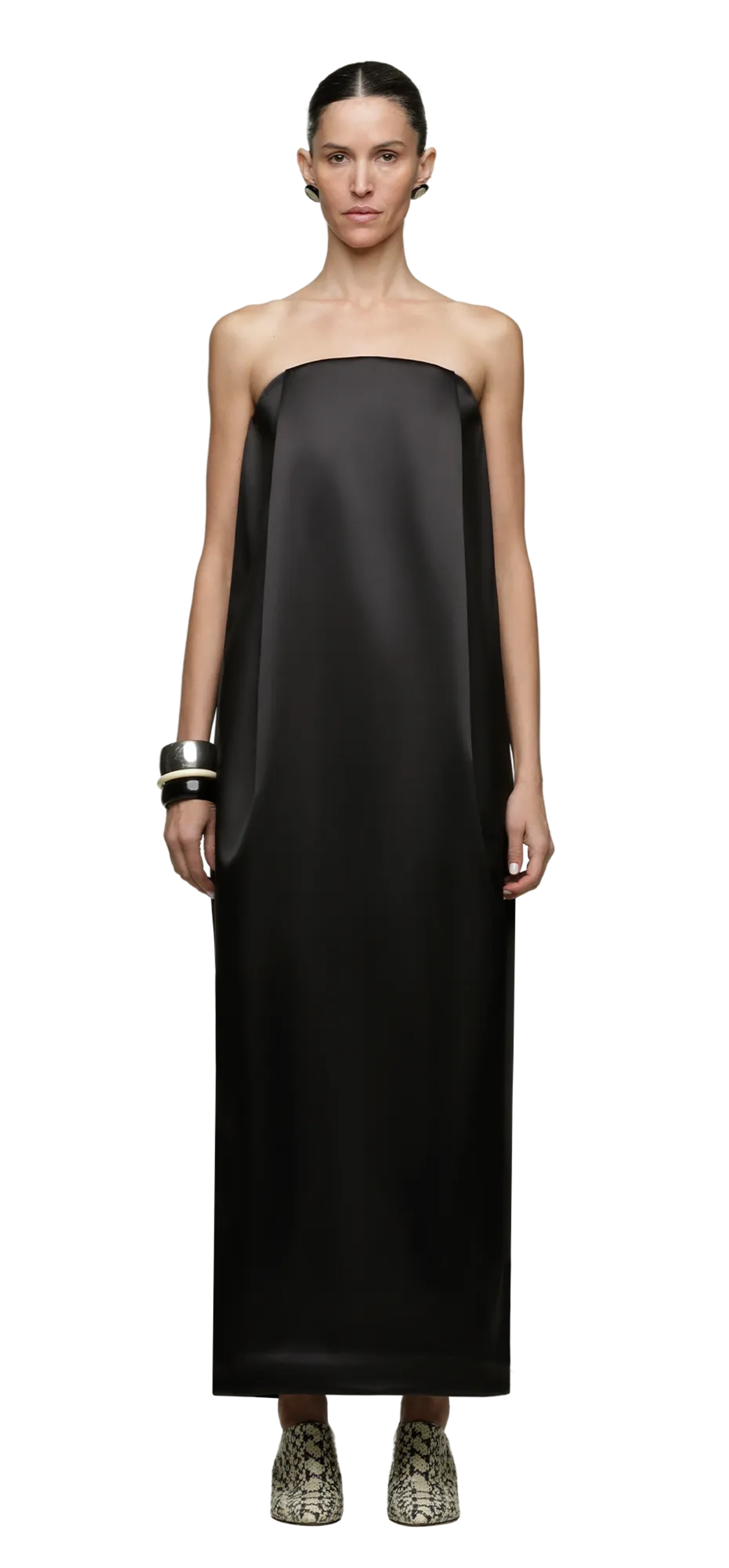 bob-dress-black-sateen character front view