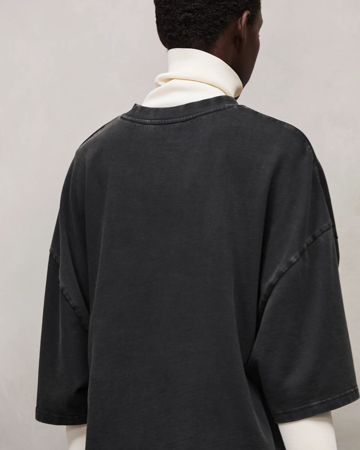 heavy boxy tee washed black - entire studios