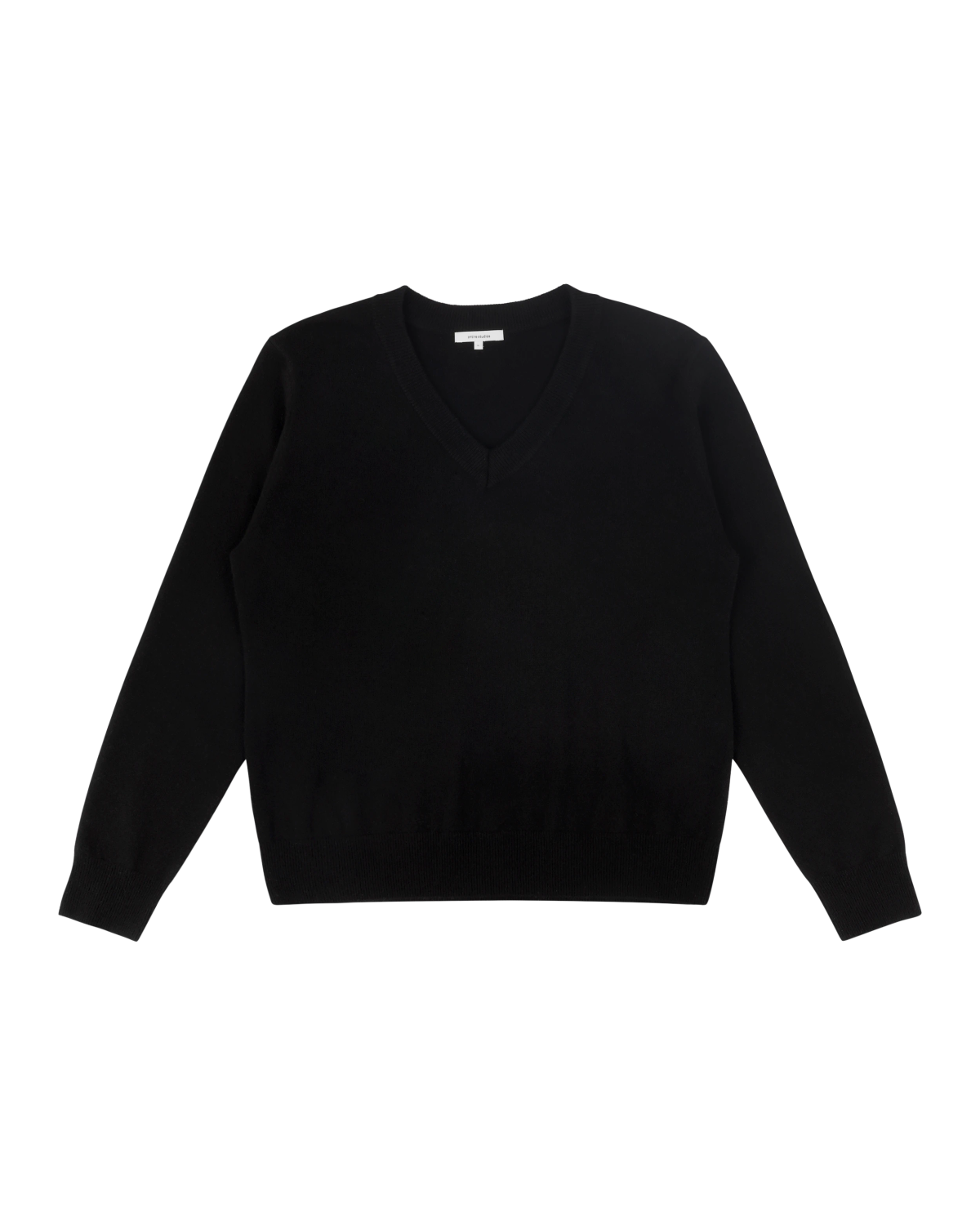 knit cashmere v neck black - entire studios