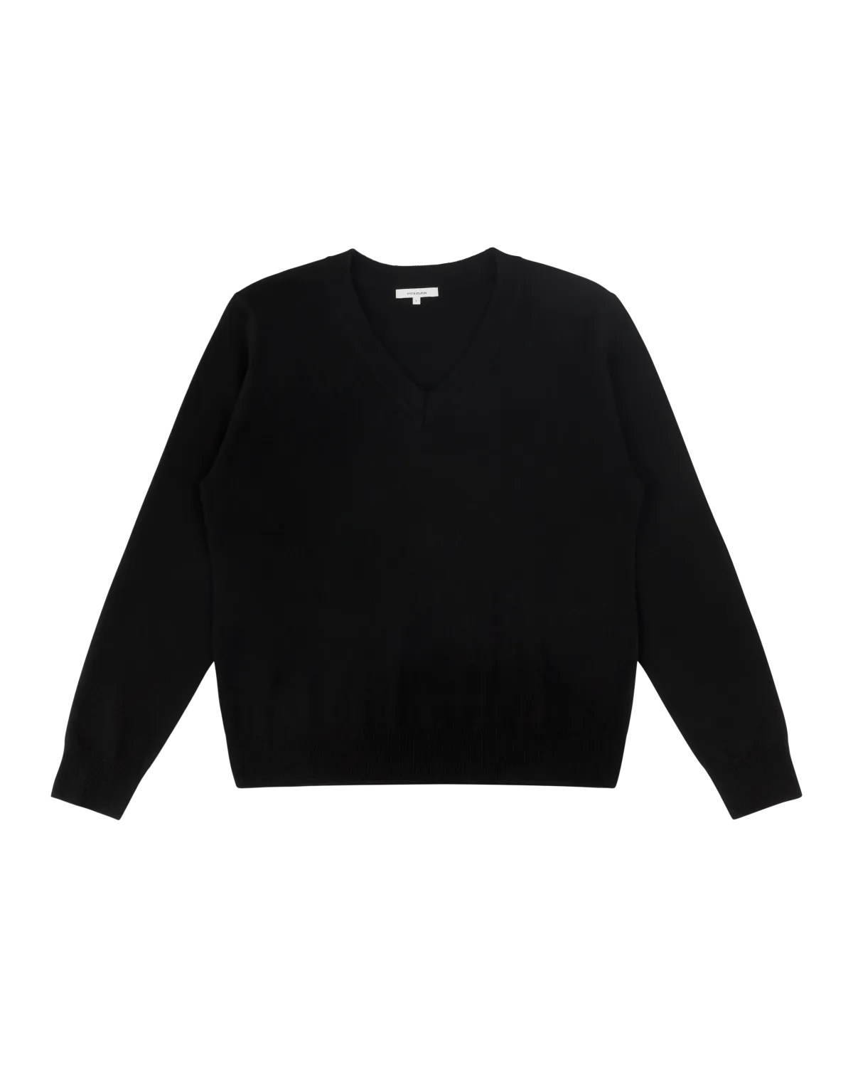 Knit Cashmere V Neck Black - Image 4