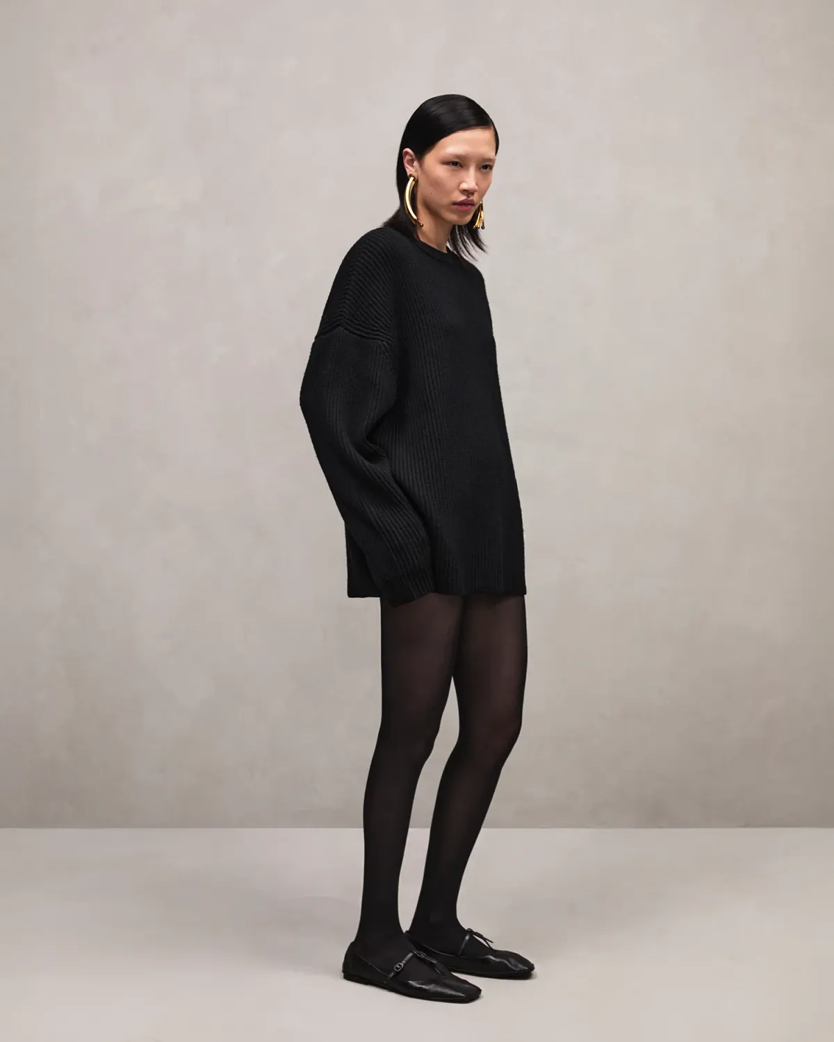 Oversize Knit Crewneck Black - Image 2