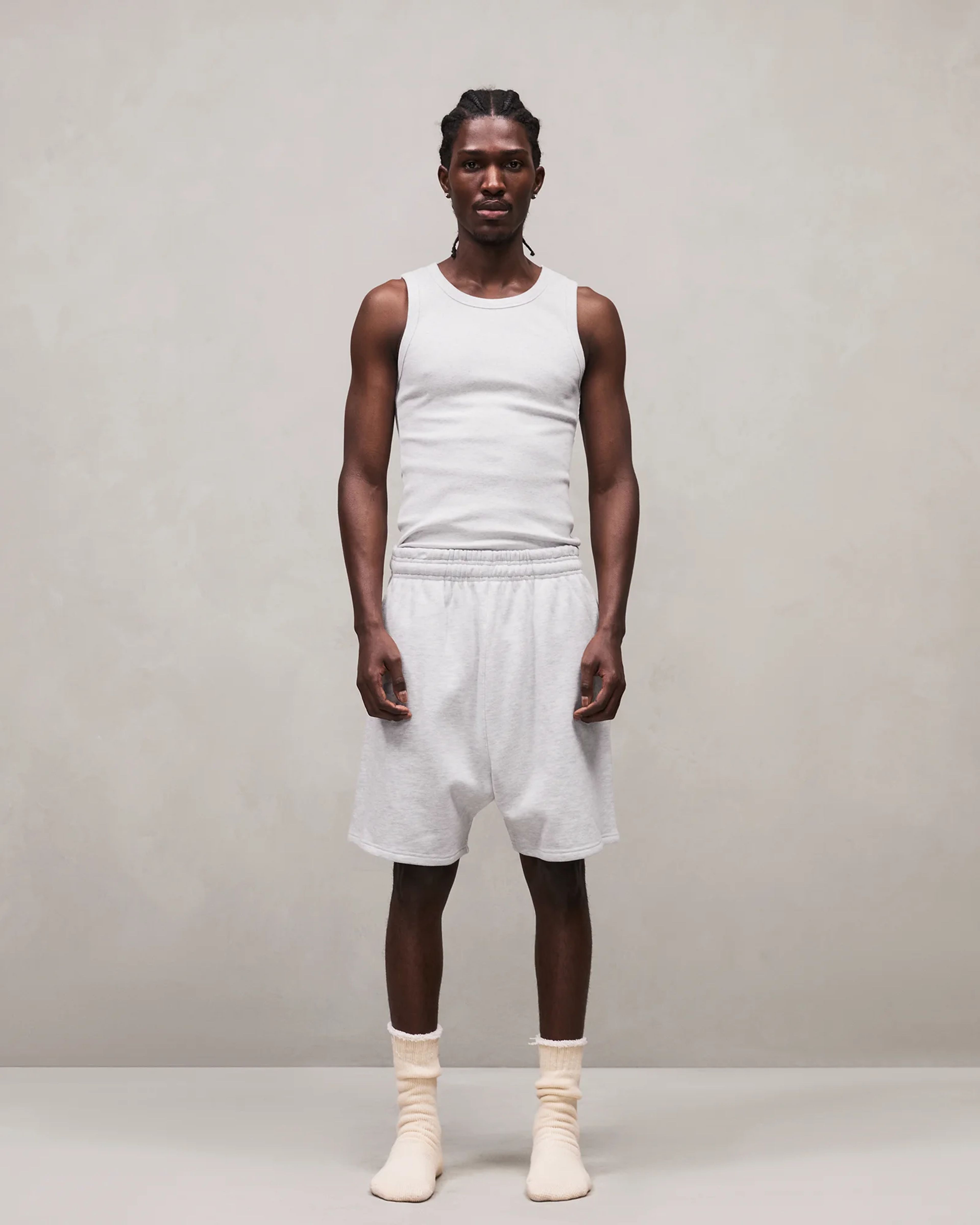 Rib Tank Heather Grey - Image 1