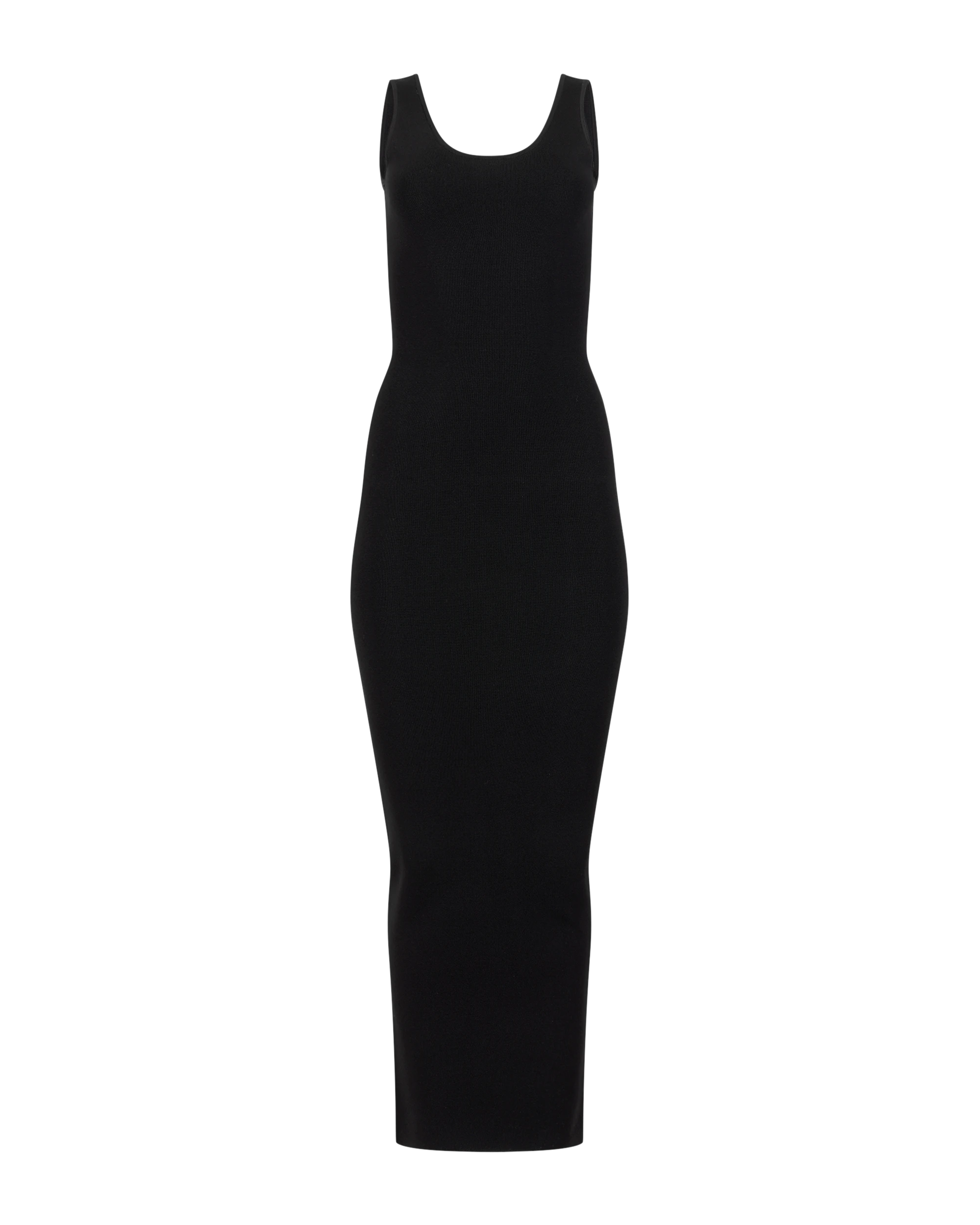 Square Neck Knit Midi Black - Image 3