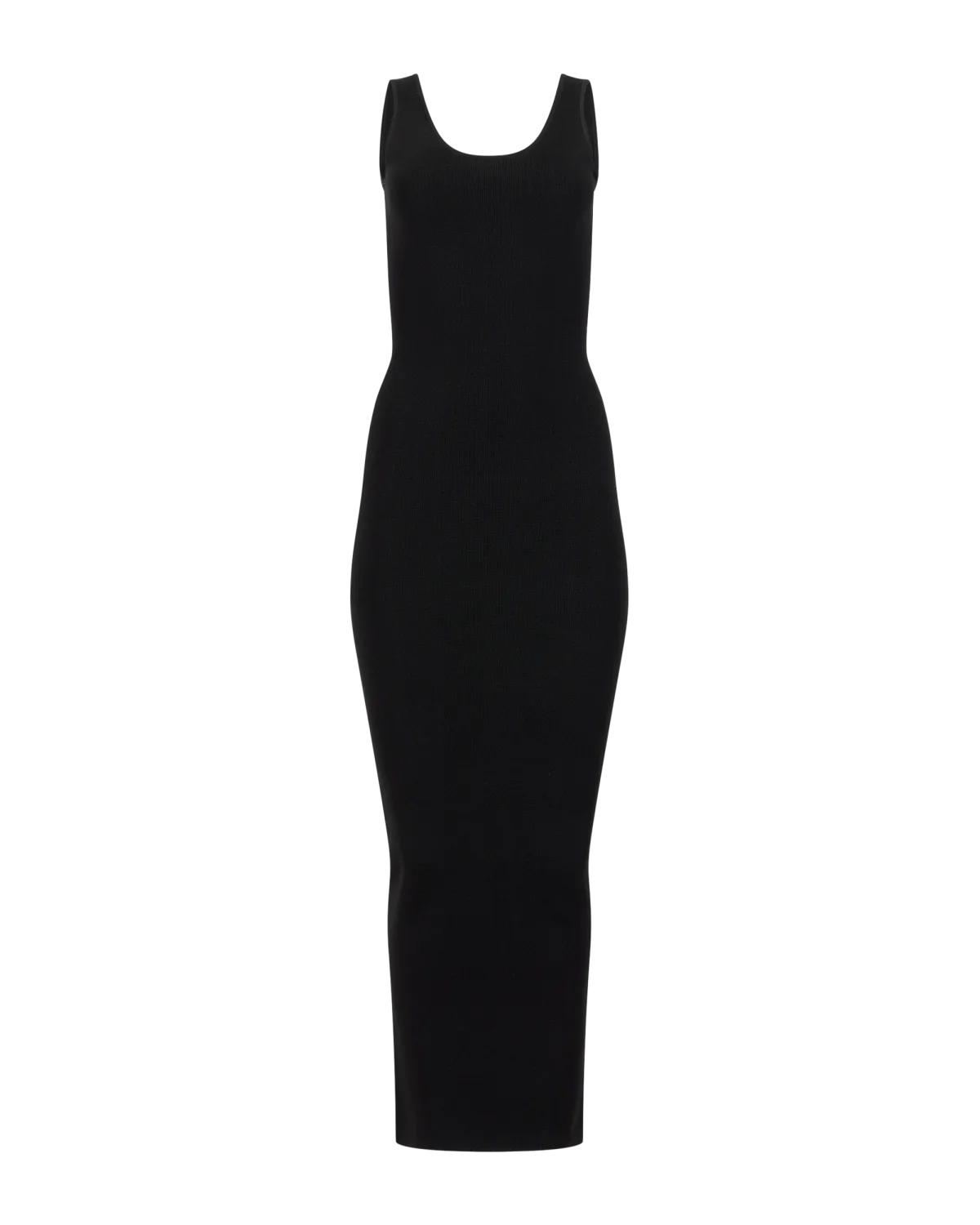 Square Neck Knit Midi Black - Image 3