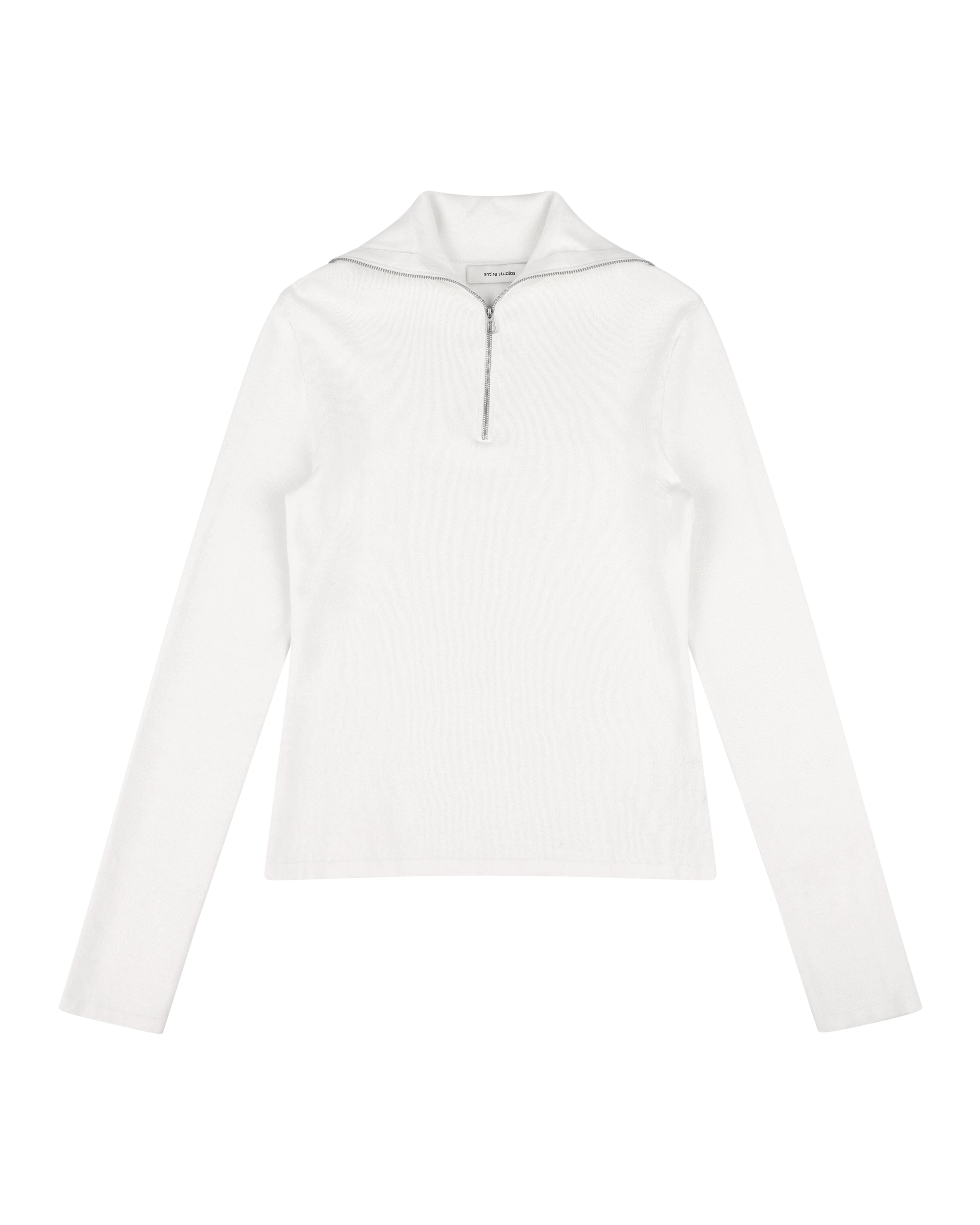 Zip Up Turtleneck Slim Ivory - Image 4