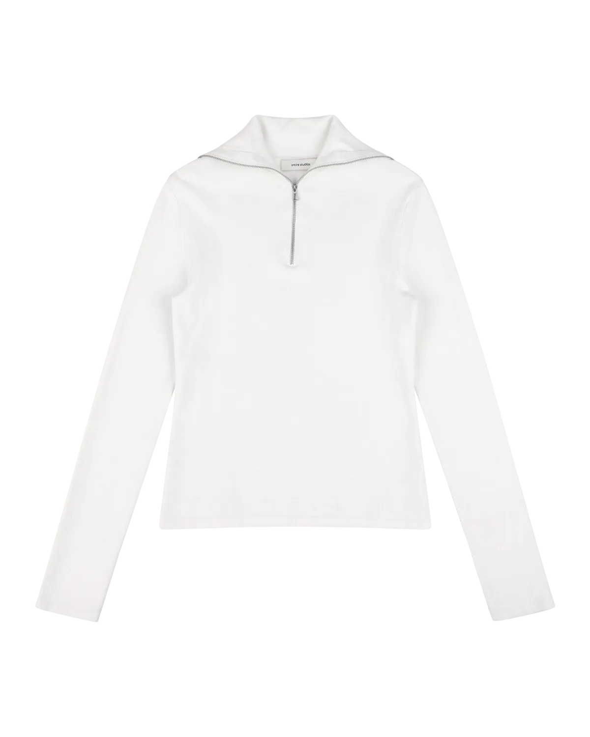 Zip Up Turtleneck Slim Ivory - Image 4