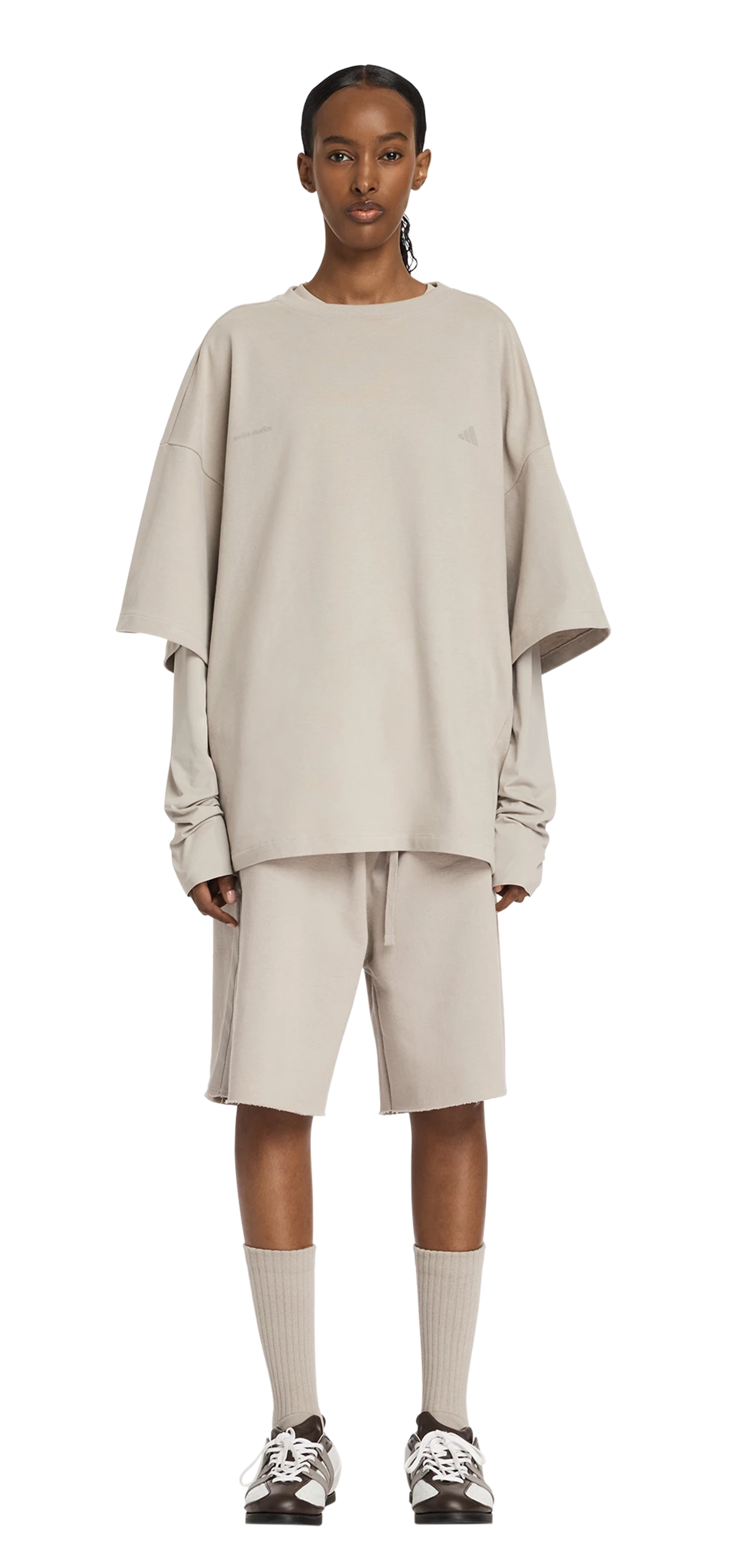 adidas-x-entire-studios-uniform-heavy-drop-shorts-brown-8 character front view