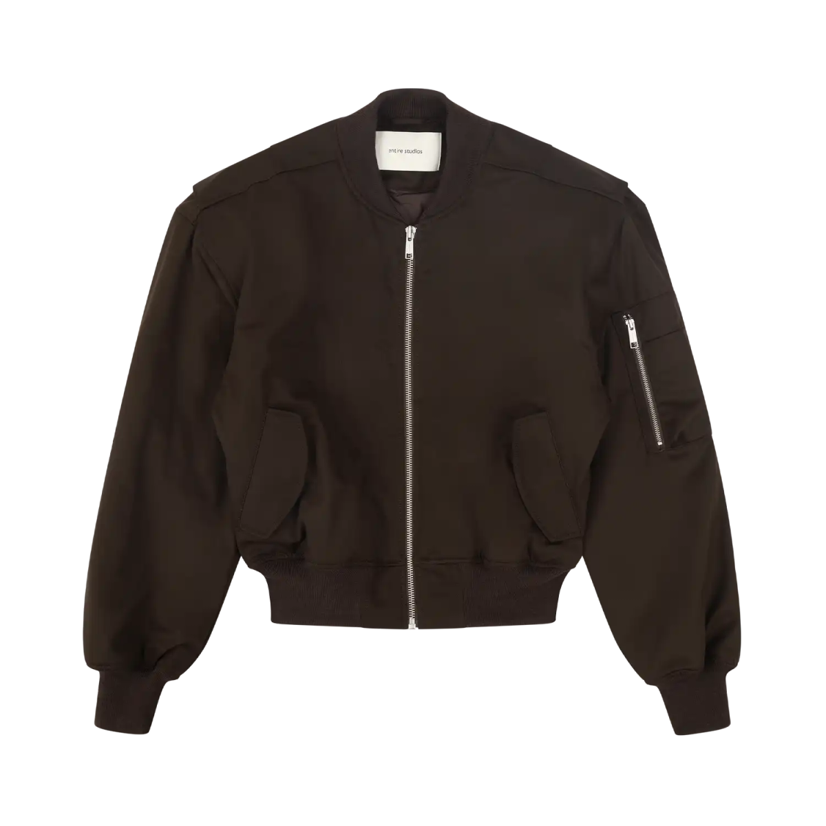 cropped broad bomber suiting dark brown - entire studios