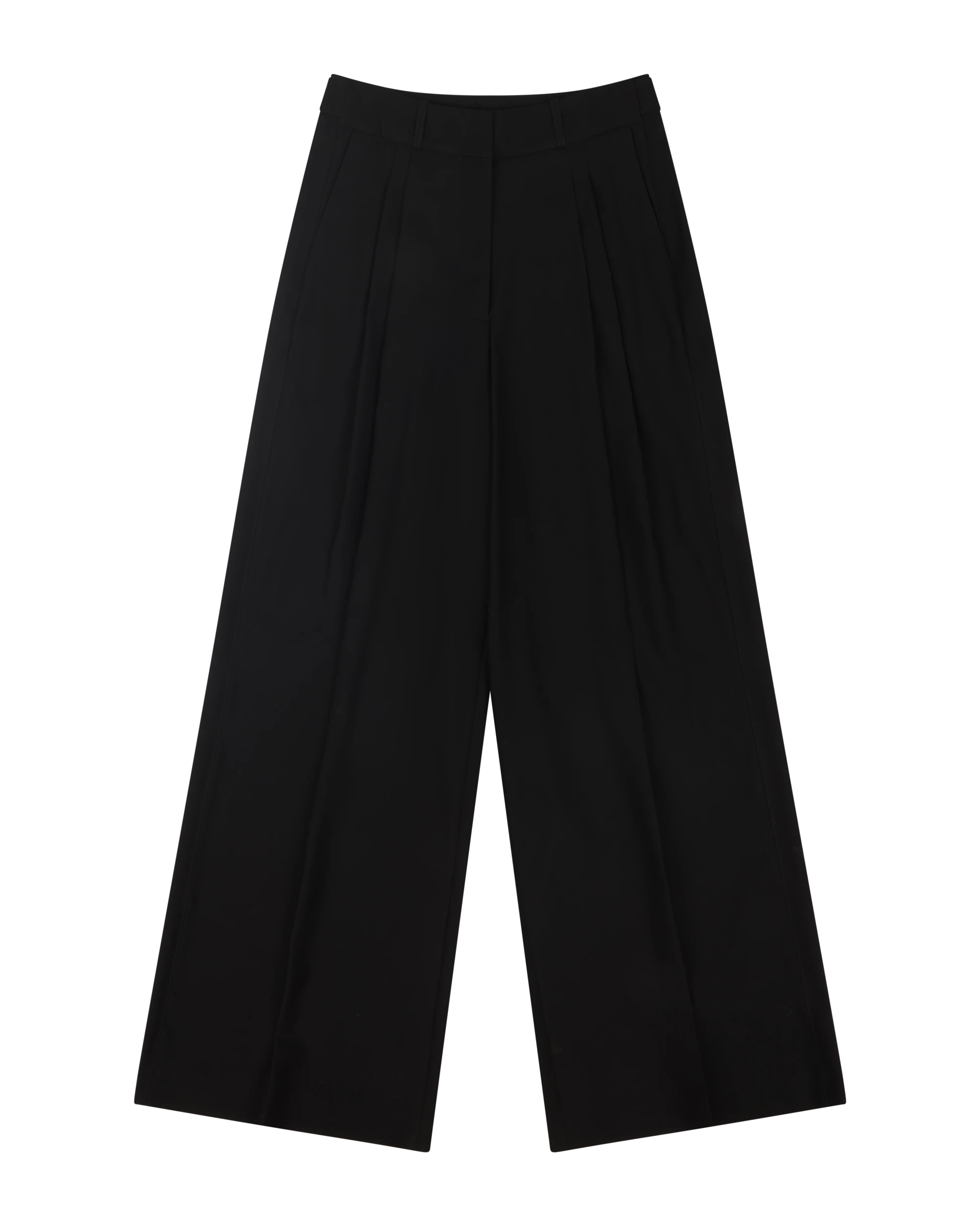 Pleated Womens Pant Black Wool - Image 2
