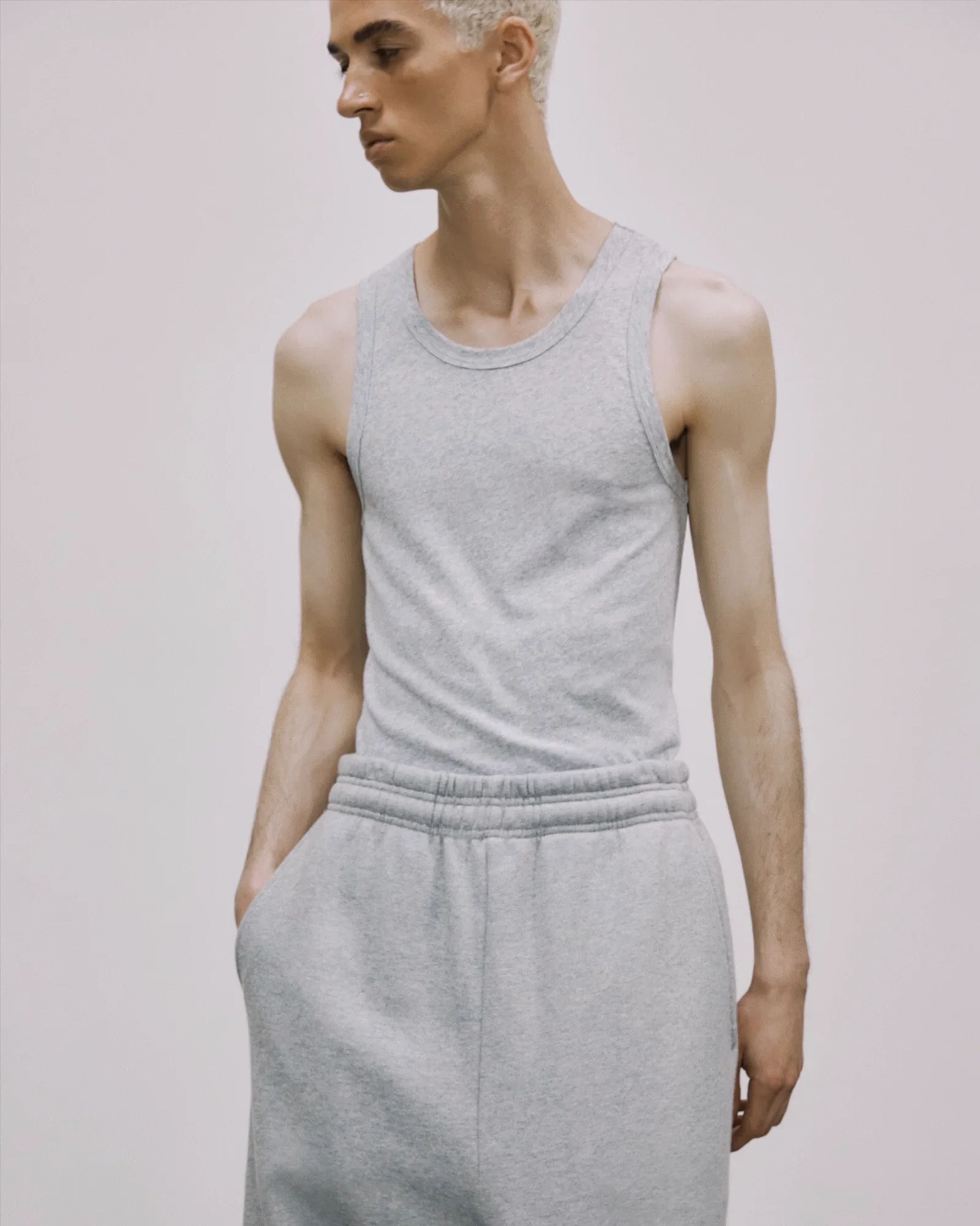 sheer-tank-grey-marle photo model