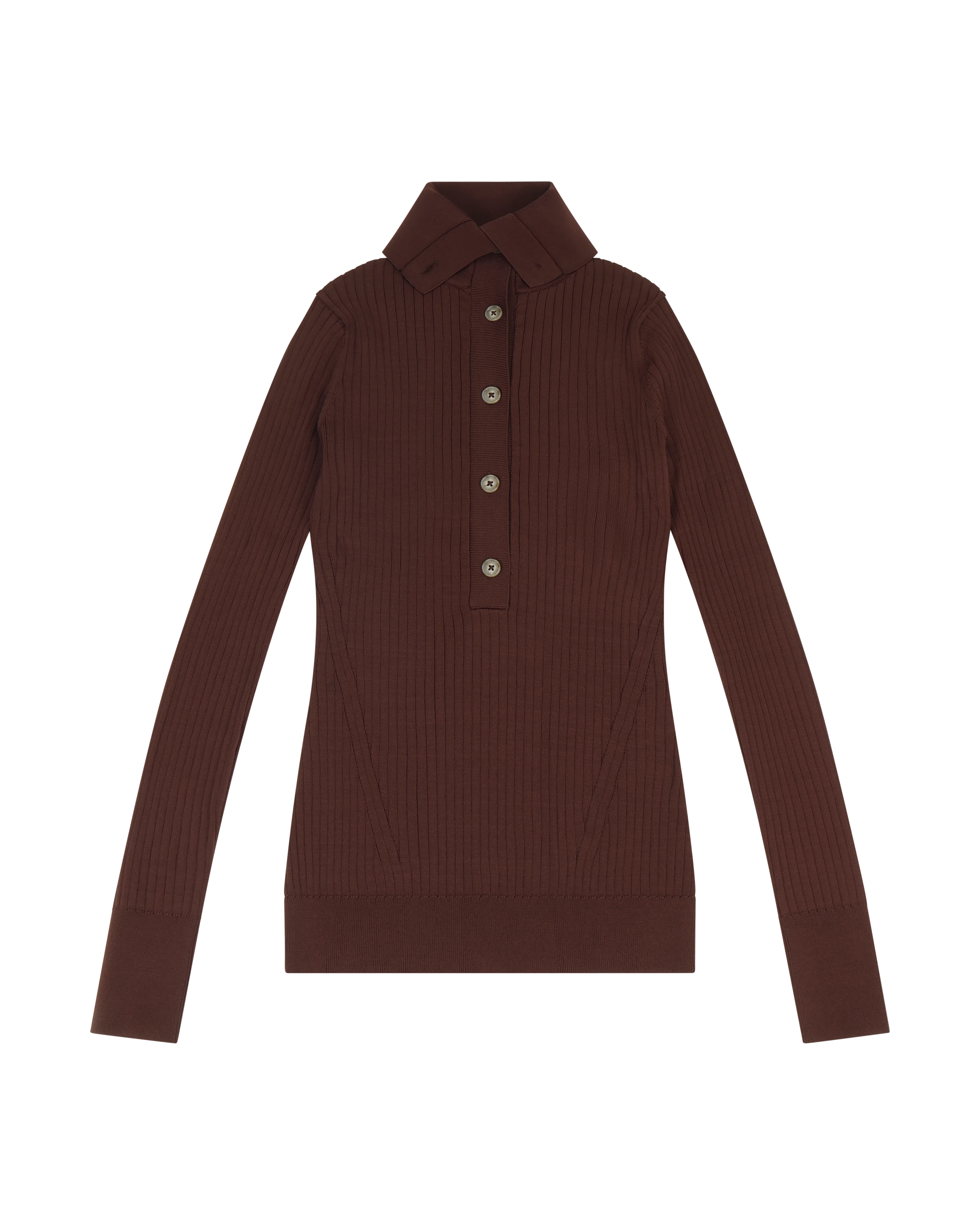High Neck Henley Umber - Image 2