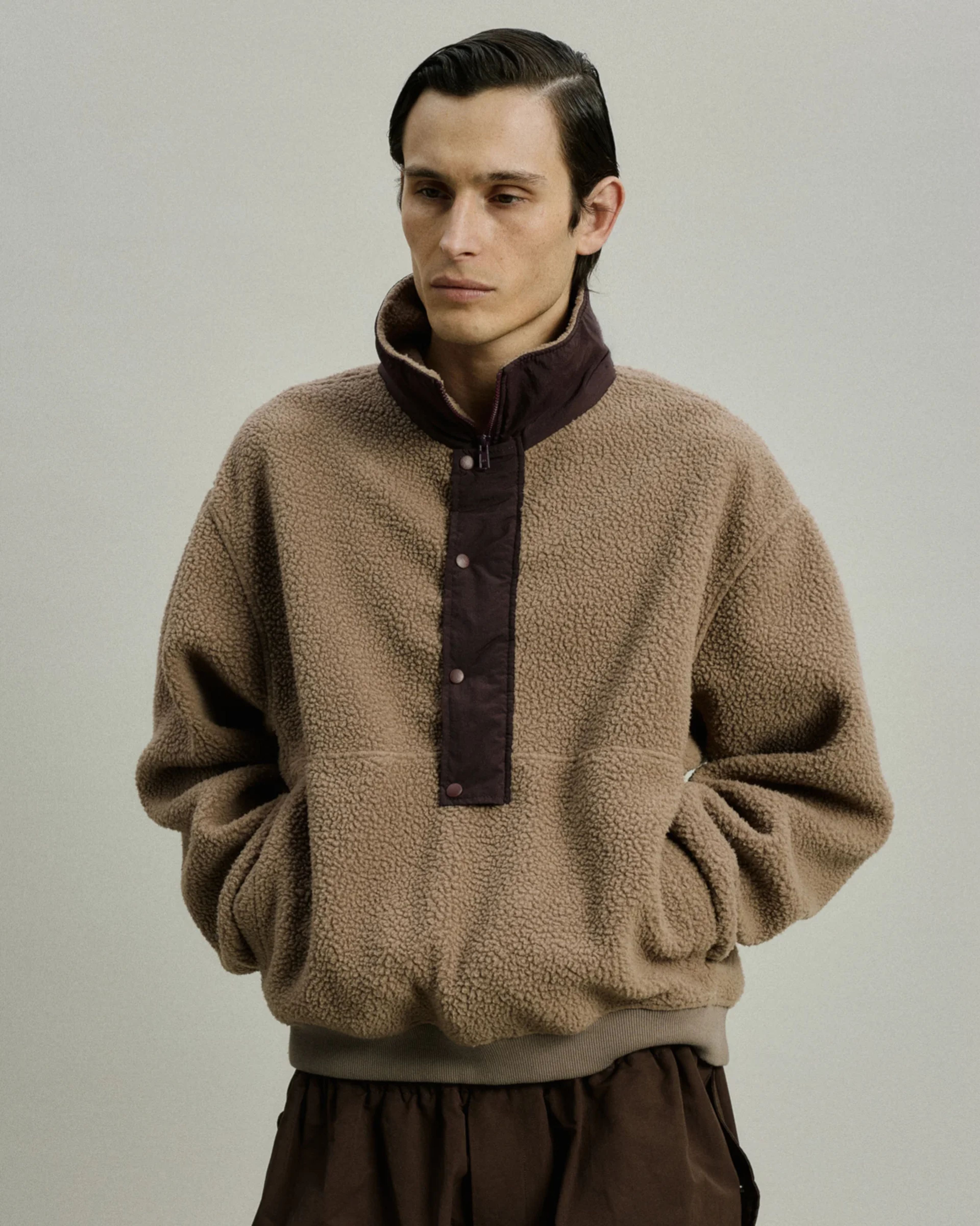 System half zip fleece brown