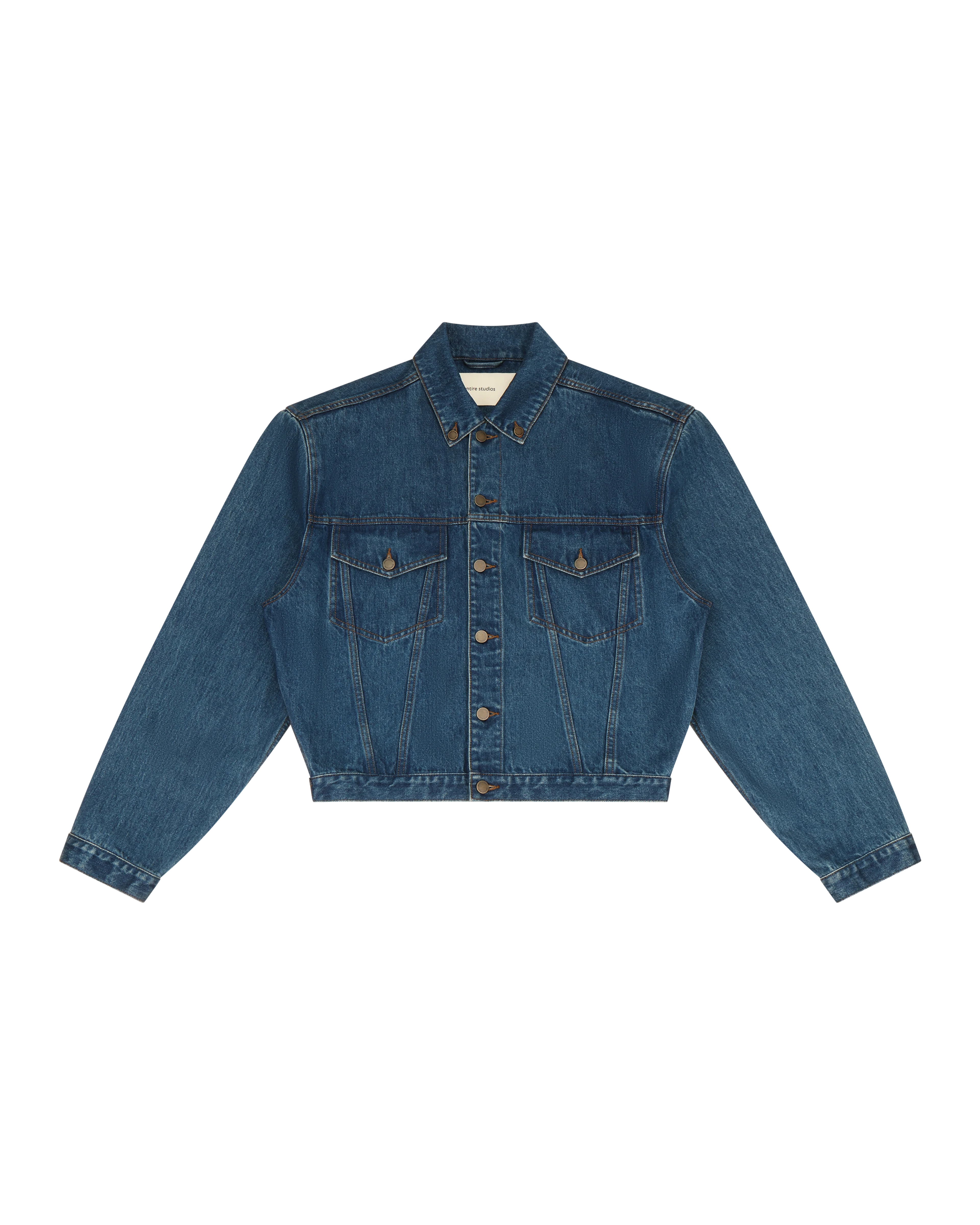 Shrunken Denim Jacket River Wash - Image 1
