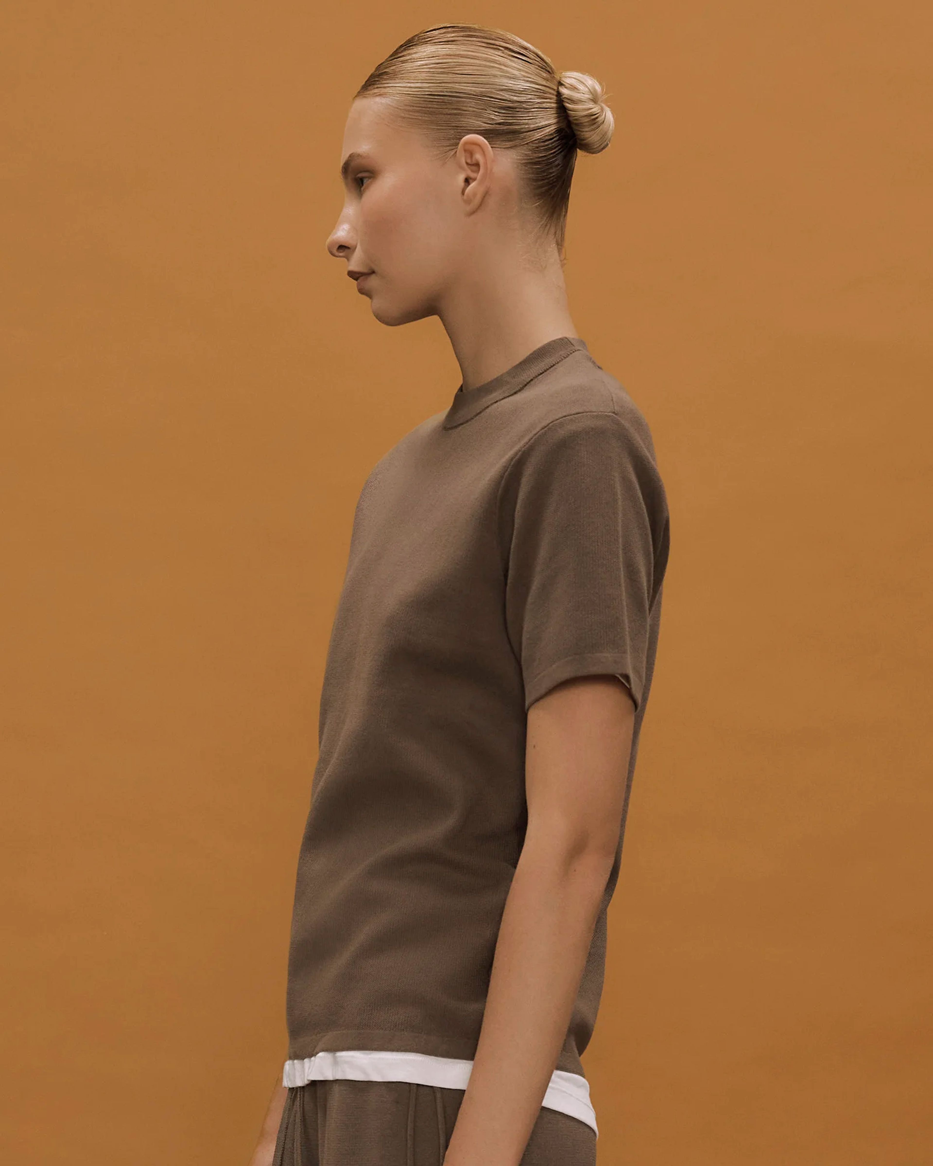 Slim Knit Tee Light Brown - Image 5