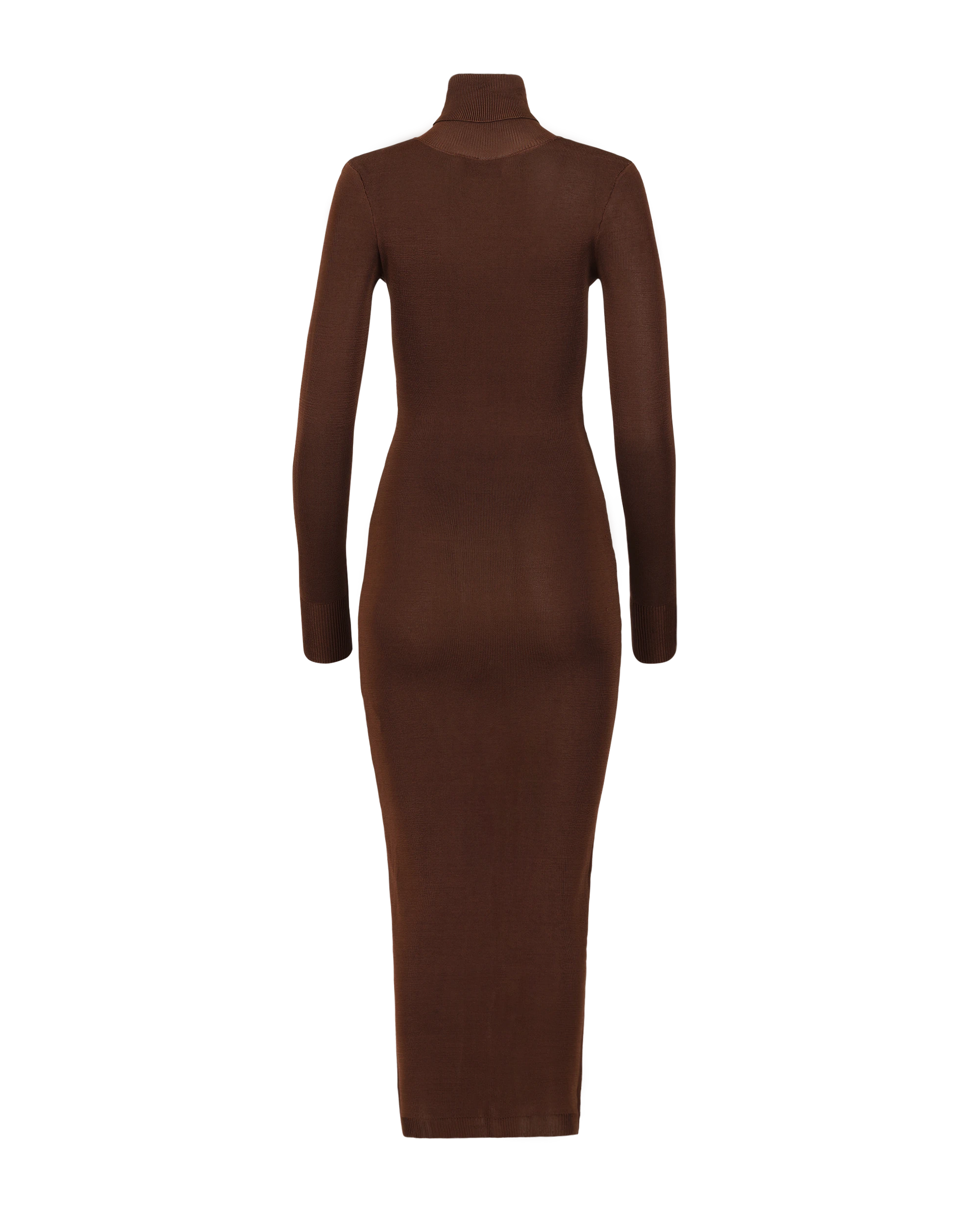 Turtleneck Midi Dress Chocolate - Image 5